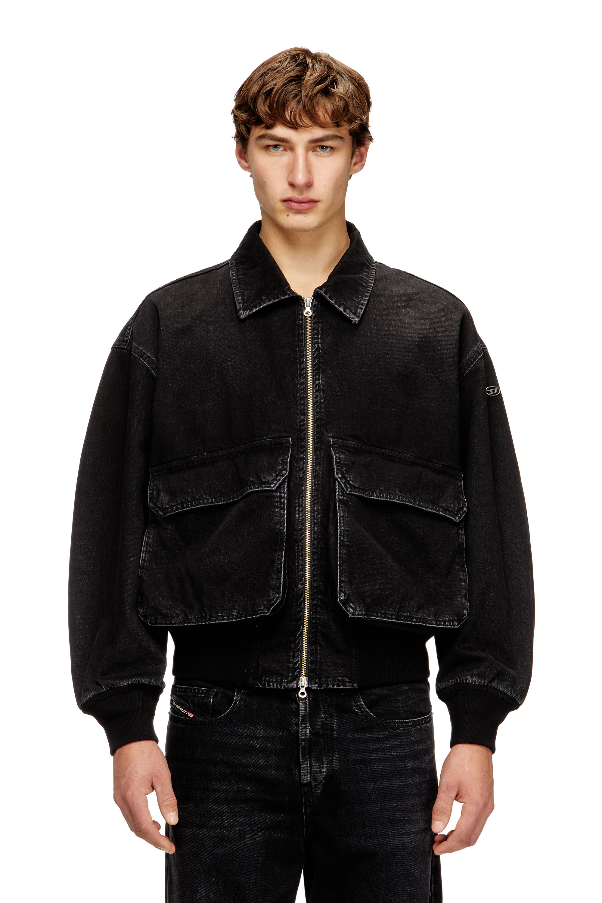 Diesel Unisex Black - Jacket In Denim - Denim Jackets Small