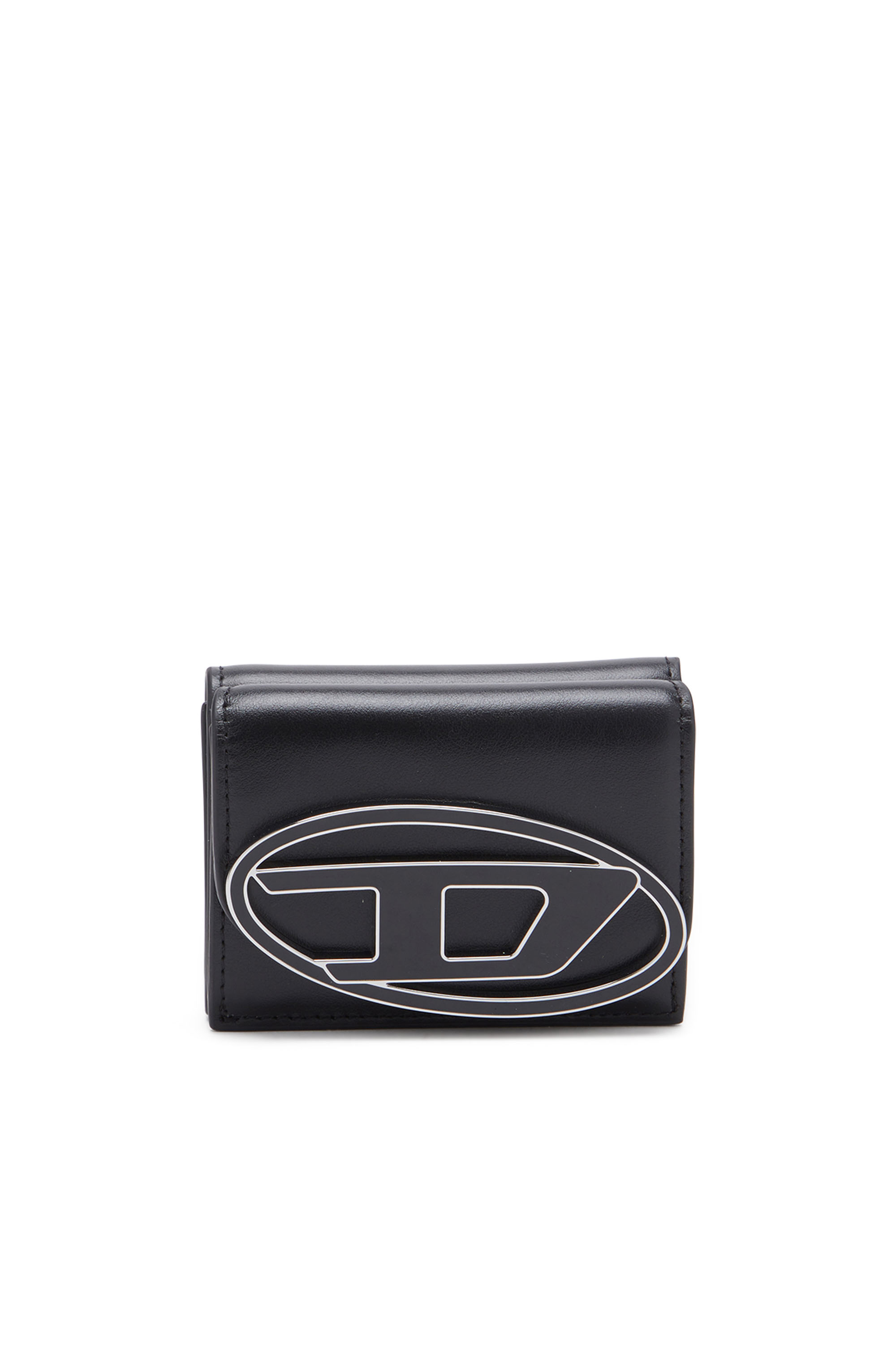 Diesel - Tri-fold wallet in leather - Small Wallets - Woman - Black