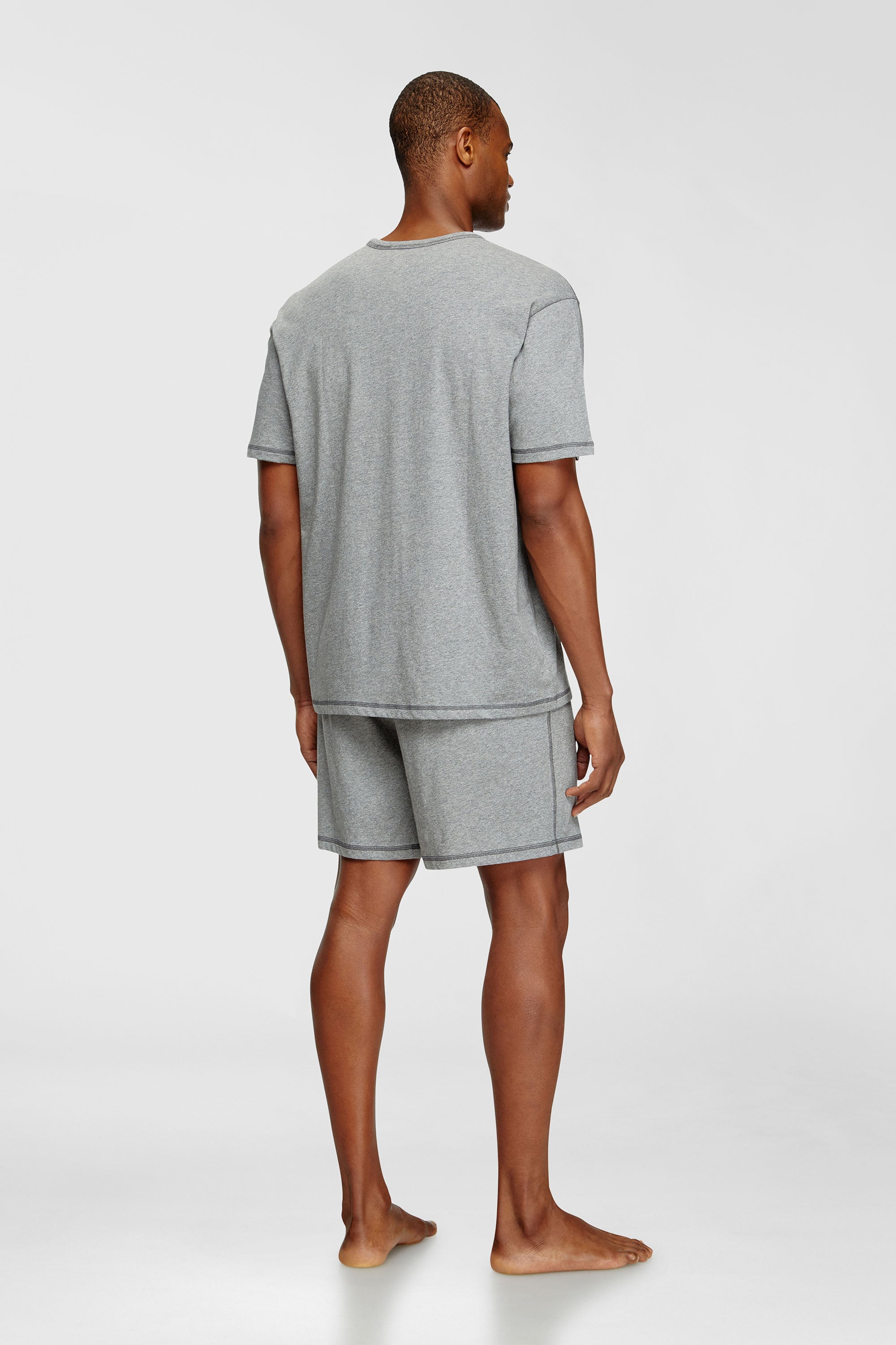 Diesel - Short Pajamas set in cotton jersey - Pajamas - Man - Grey