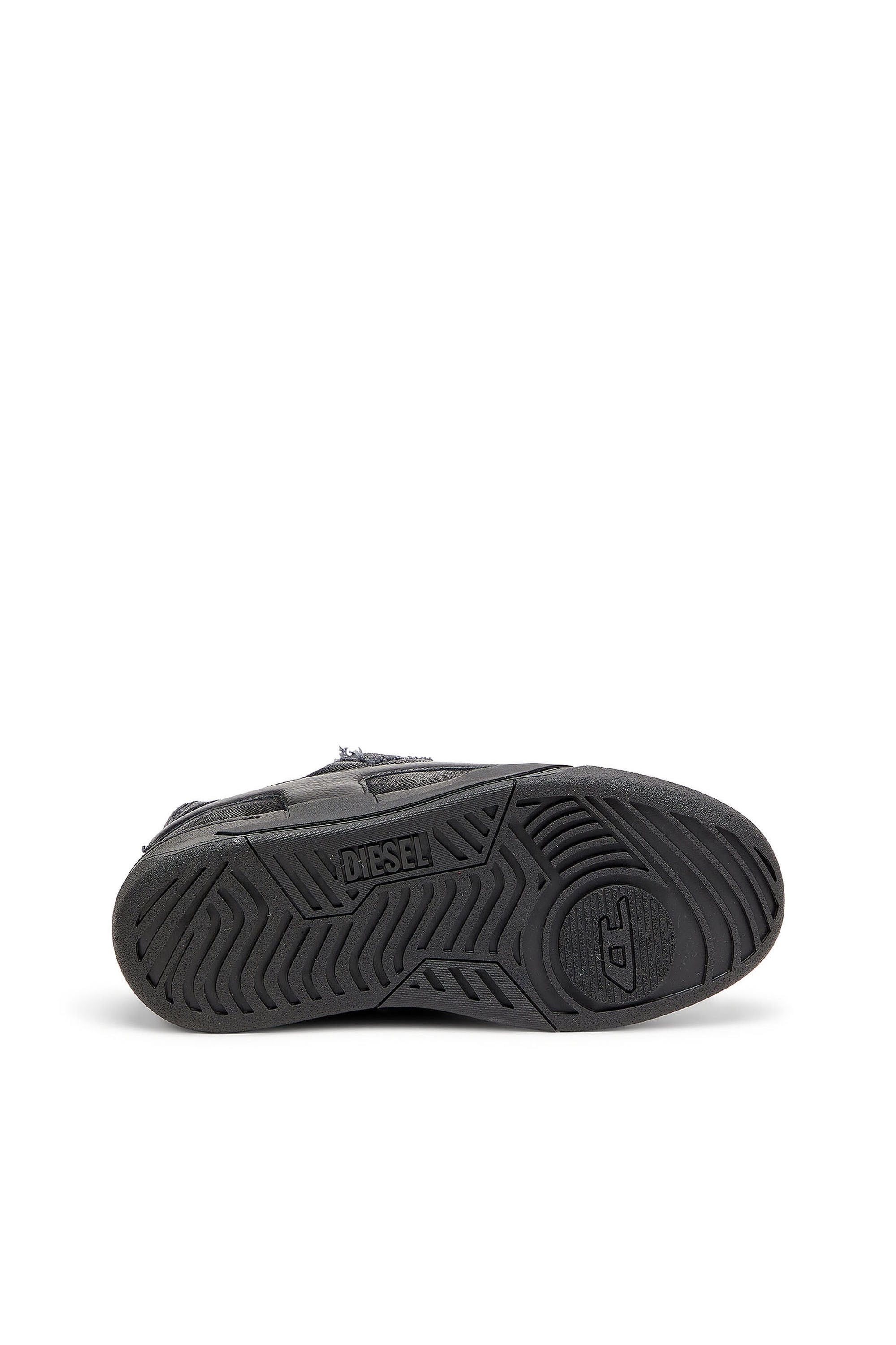 Diesel - S-D-OLLIE LOW, Man's S-D-Ollie - Sneakers in frayed denim e leather in Black - 4