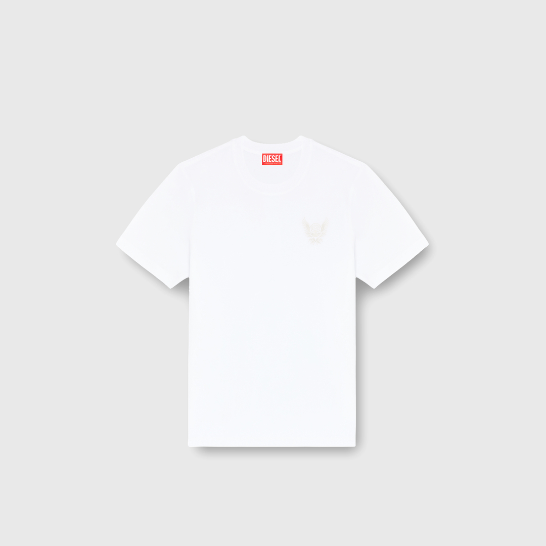 Diesel - T-shirt en coton avec motif logo sur la poitrine - T-Shirts - Homme - Blanc