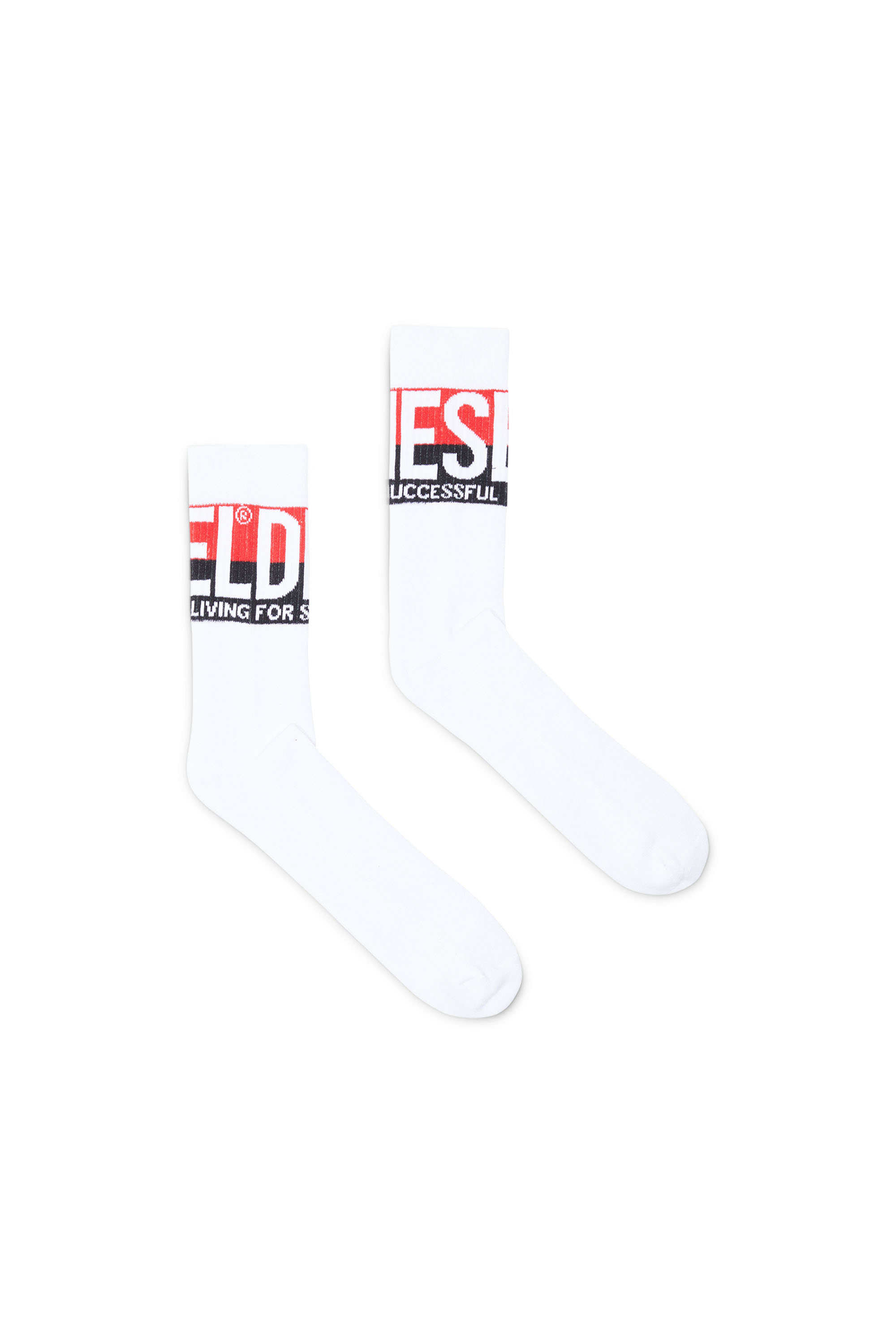 Diesel - Socks with maxi logo cuffs - Socks - Man - White