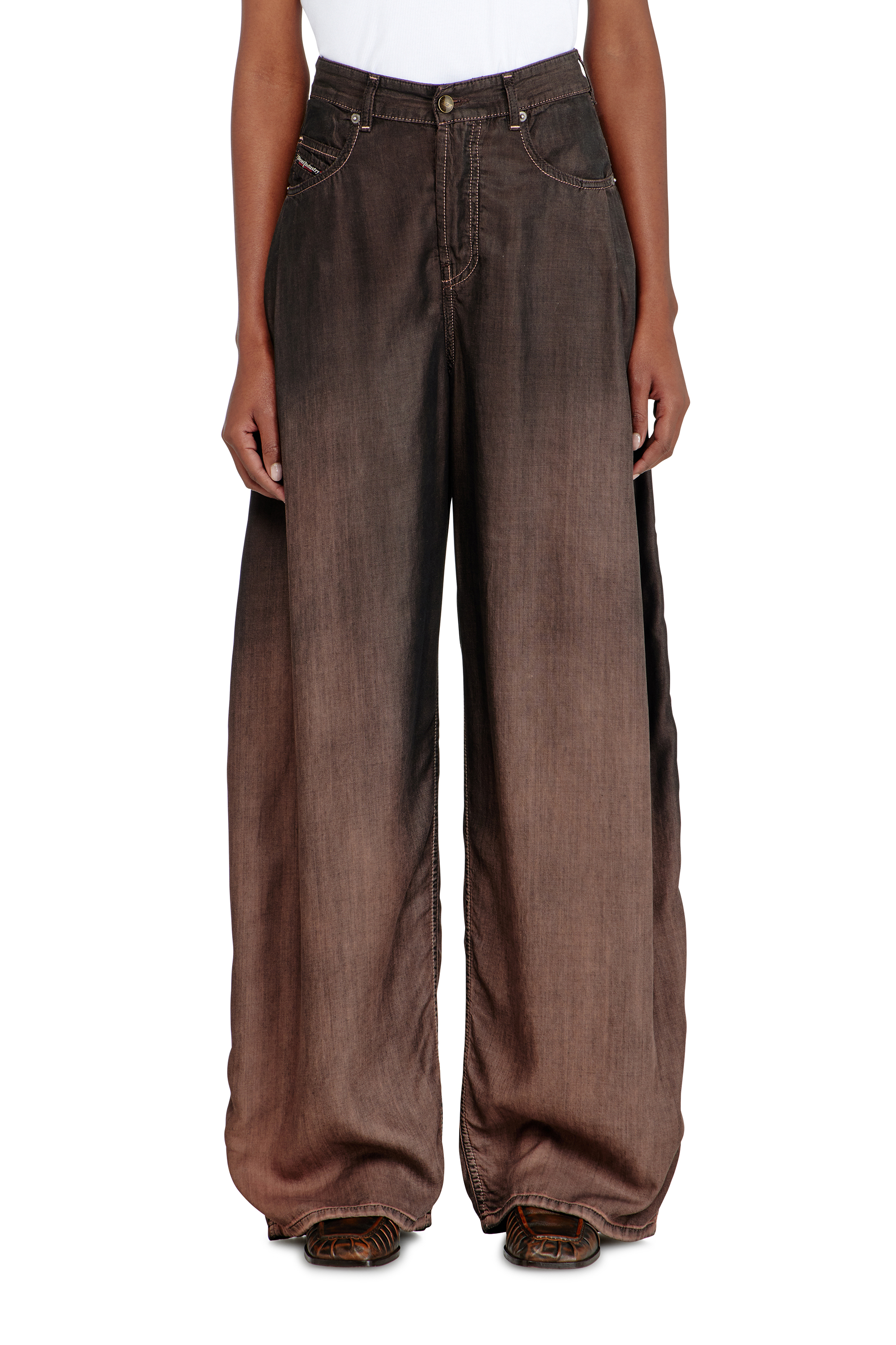 Diesel Relaxed Jeans High Waist 1987 D-Khelz, Colored, Button fly