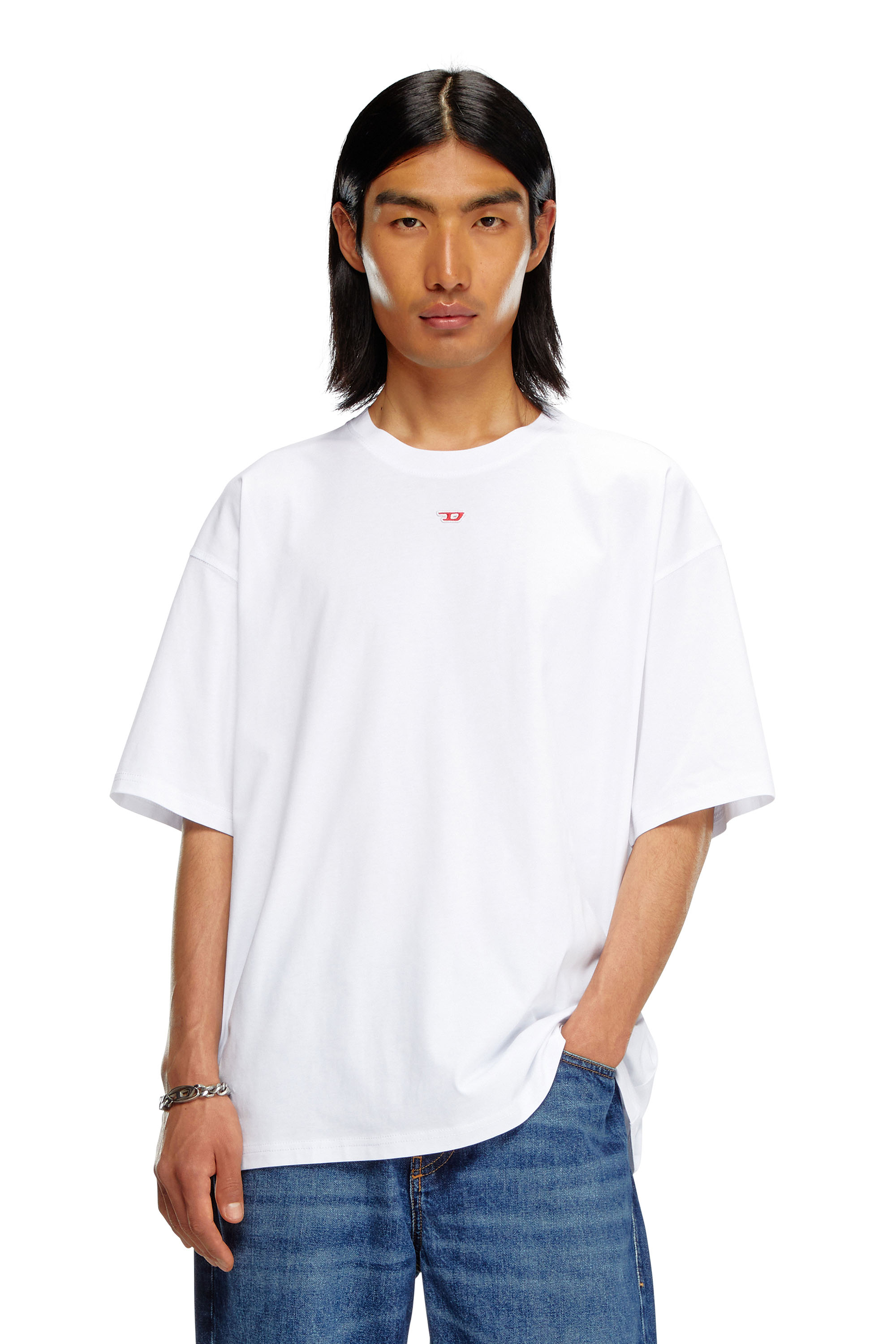 Diesel - T-shirt con patch D ricamato - T-Shirts - Unisex - Bianco