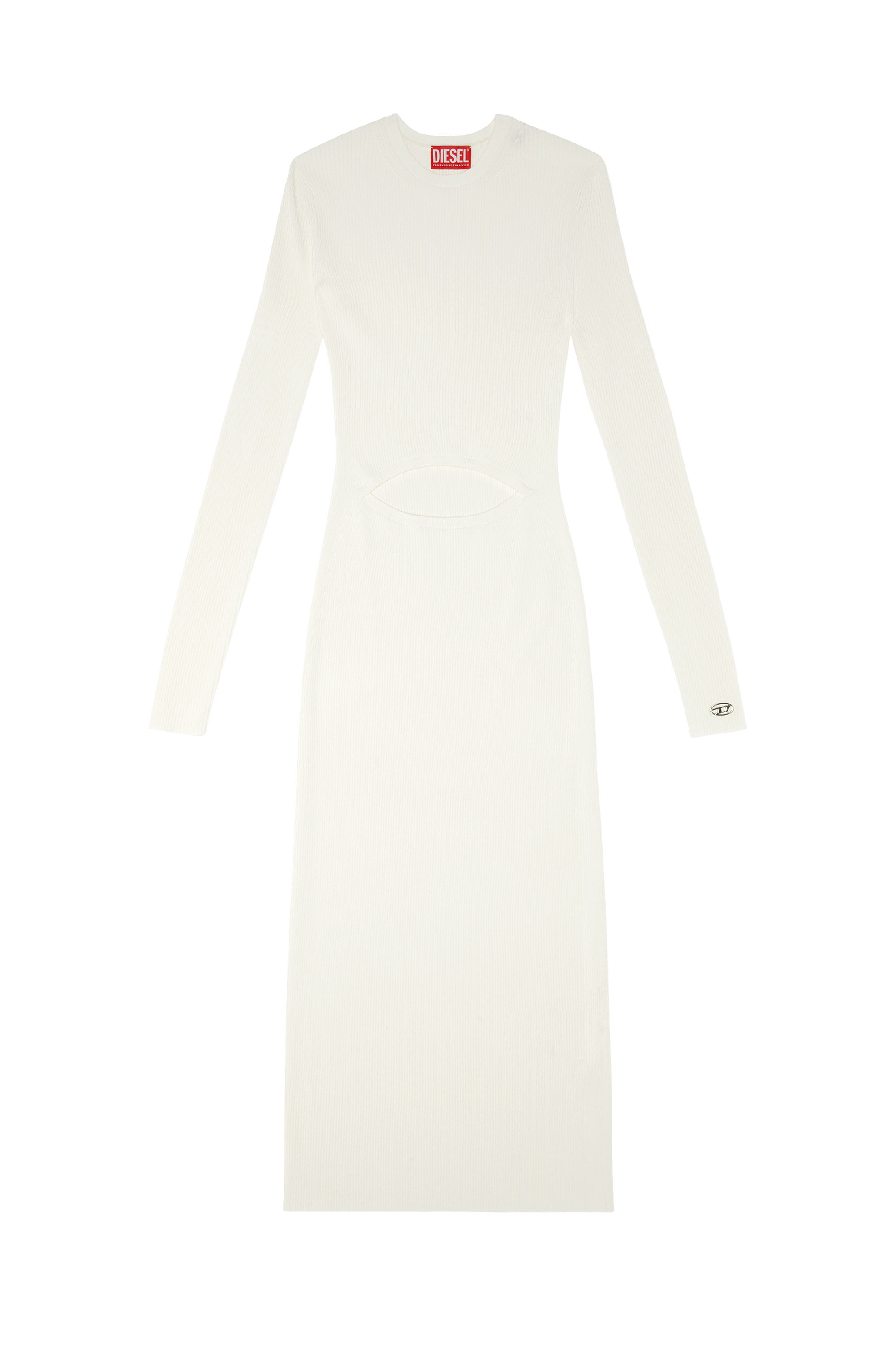 Shop Diesel Wool-blend Dress With Cut-out In White