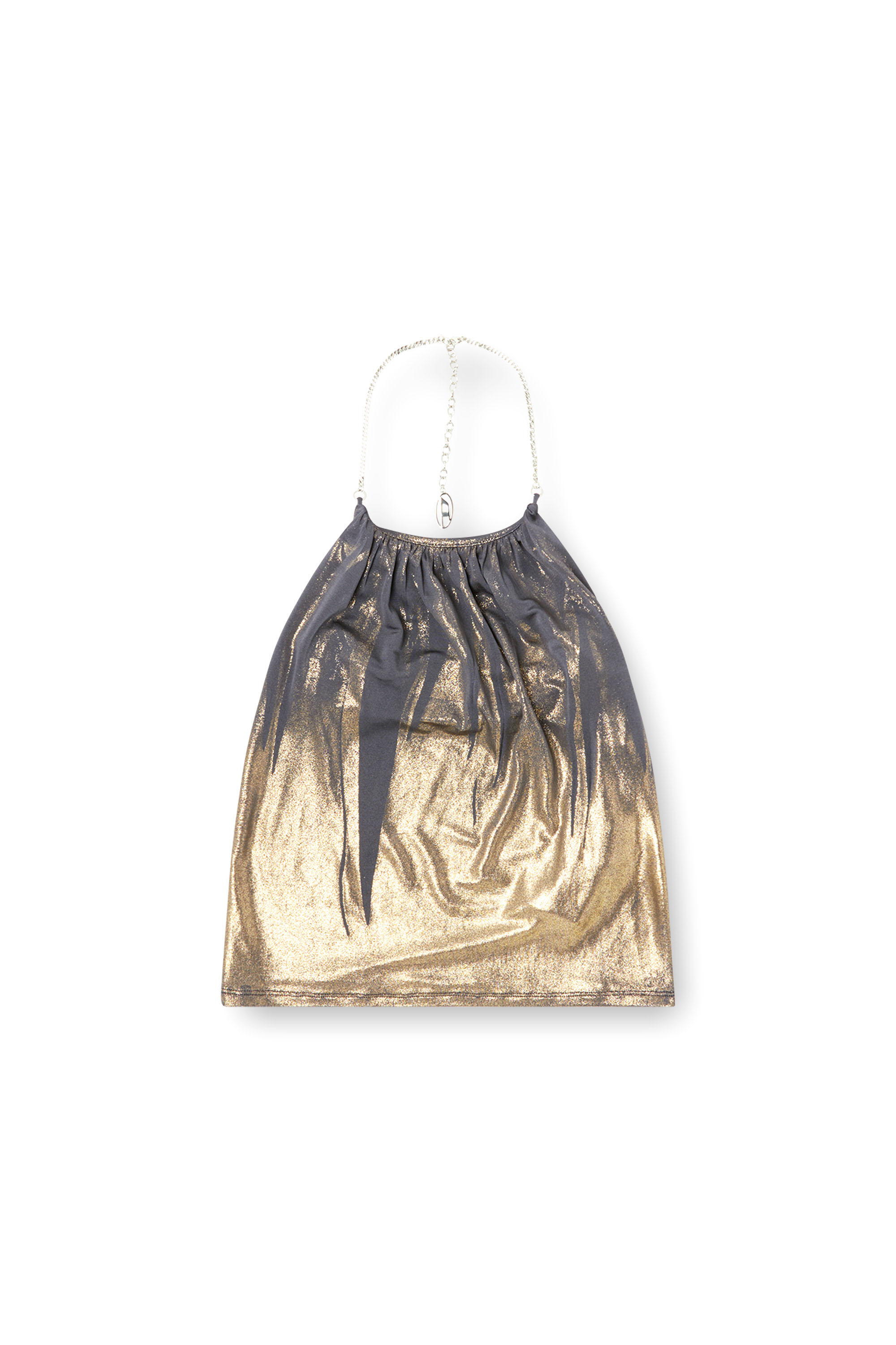 Diesel - T-IRENI, Woman's Jersey top with draped neckline in Grey - 3