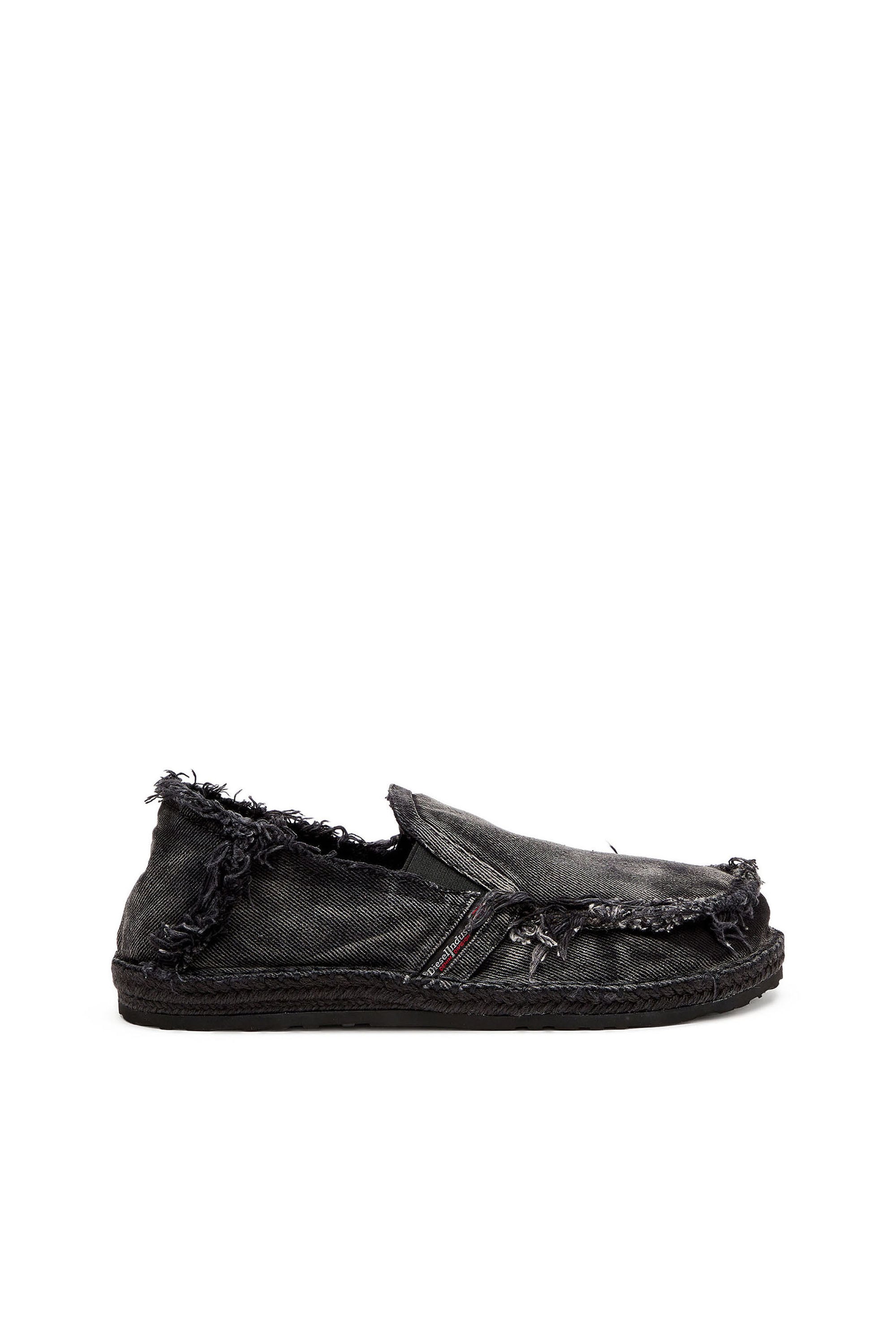 Diesel - D-Lukas - Espadrilles in frayed denim - Moccasins and Mules - Man - Black