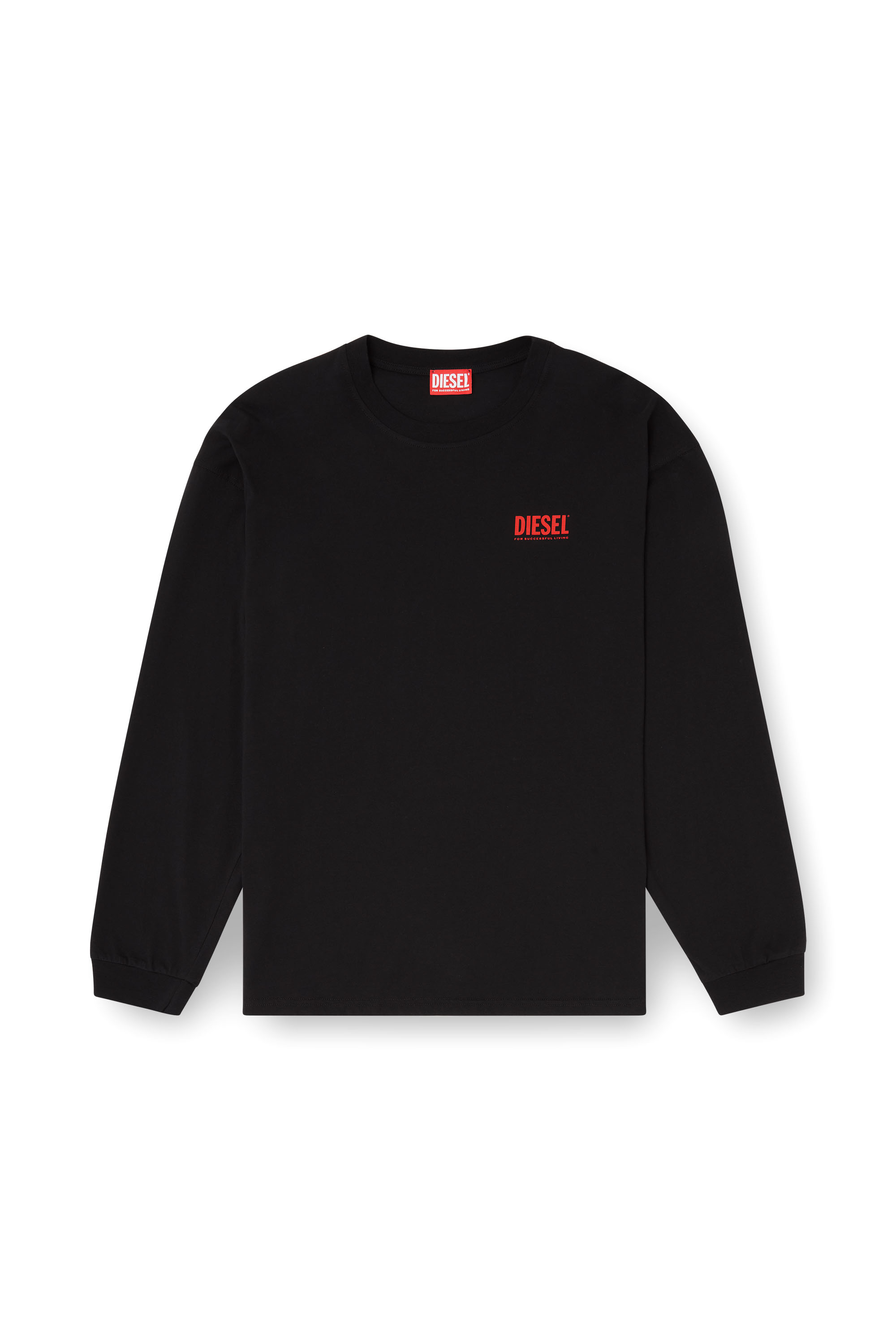 Diesel - T-BOXT-LS-BISK, Man's Relaxed long-sleeve T-shirt with Diesel logos in Black - 3
