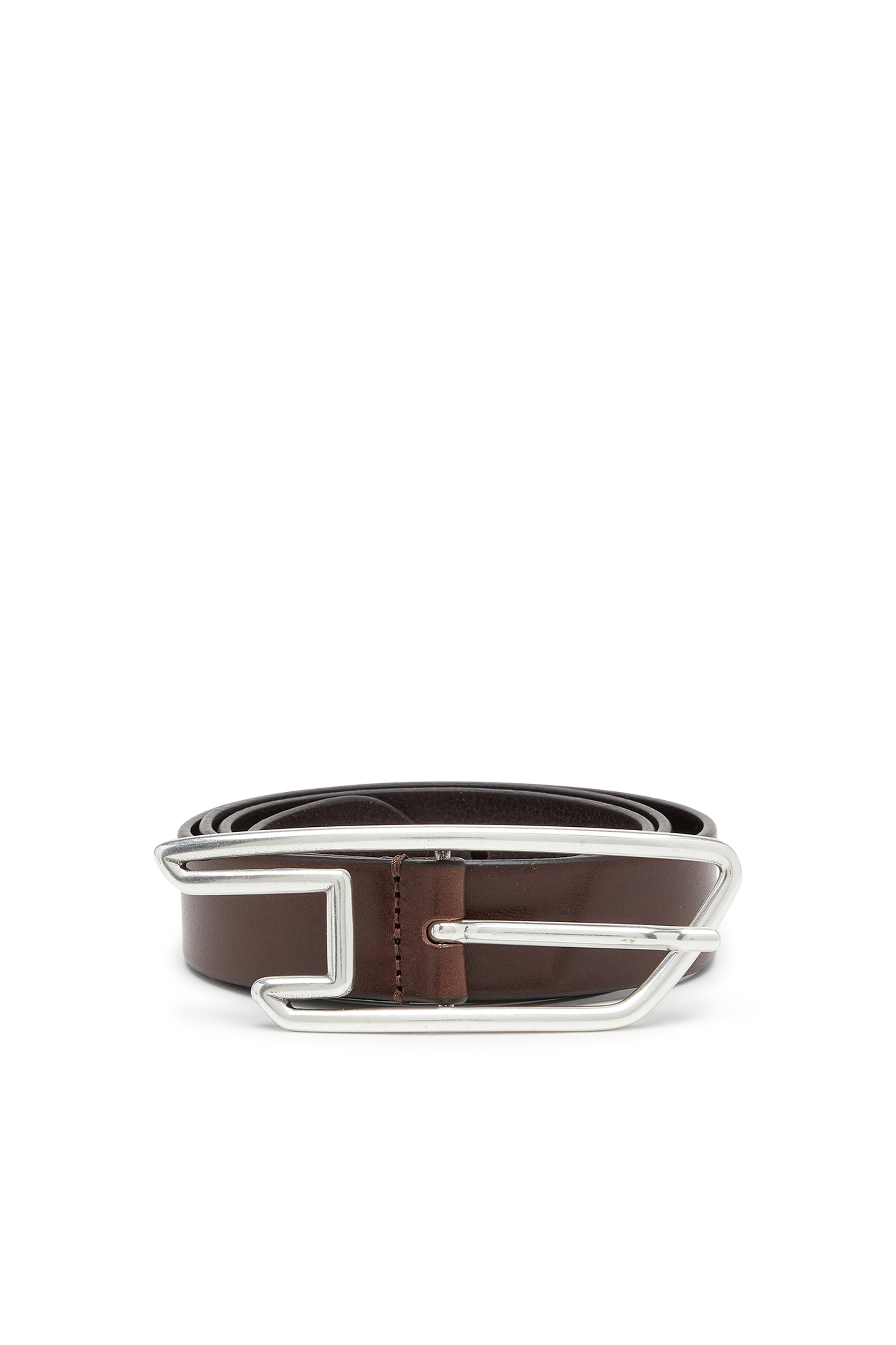 Diesel Unisex Brown - 3Cm Leather Belt With D-Logo Buckle - Belts Size 105
