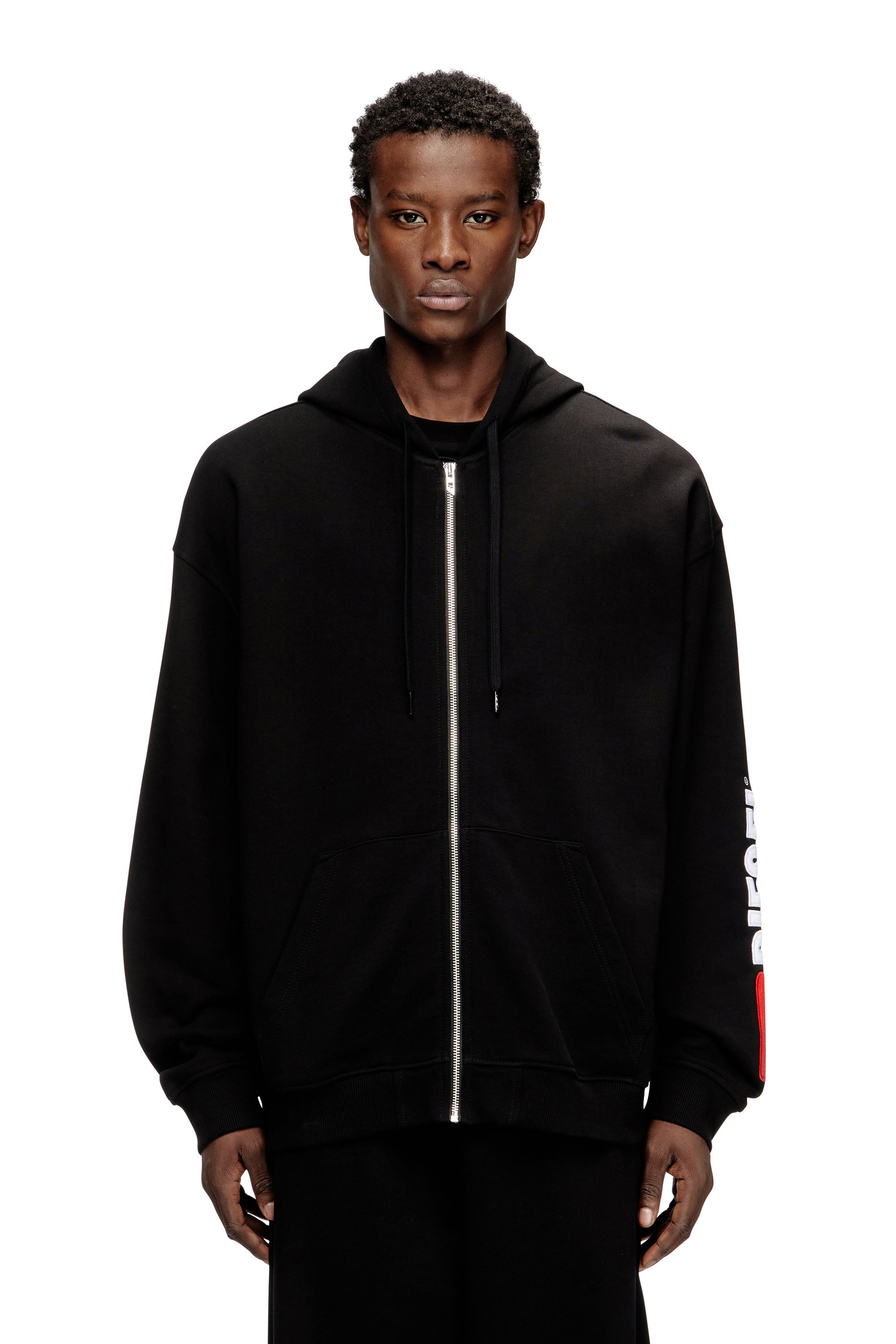 Diesel Herren Schwarz - Hoodie Mit Logo-Patch-Stickerei - Sweatshirts Mittel