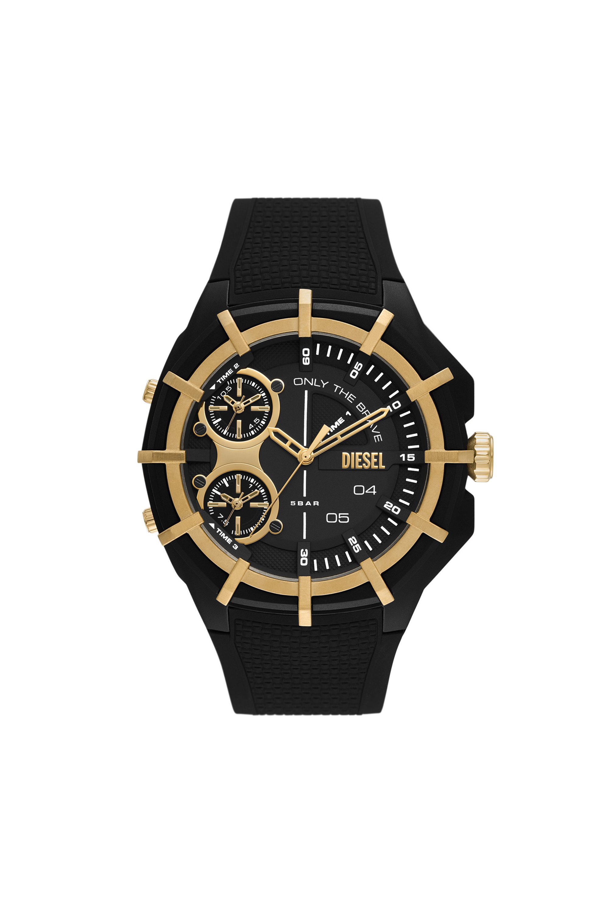 Diesel - Framed three-hand black silicone watch - Timeframes - Man - Black