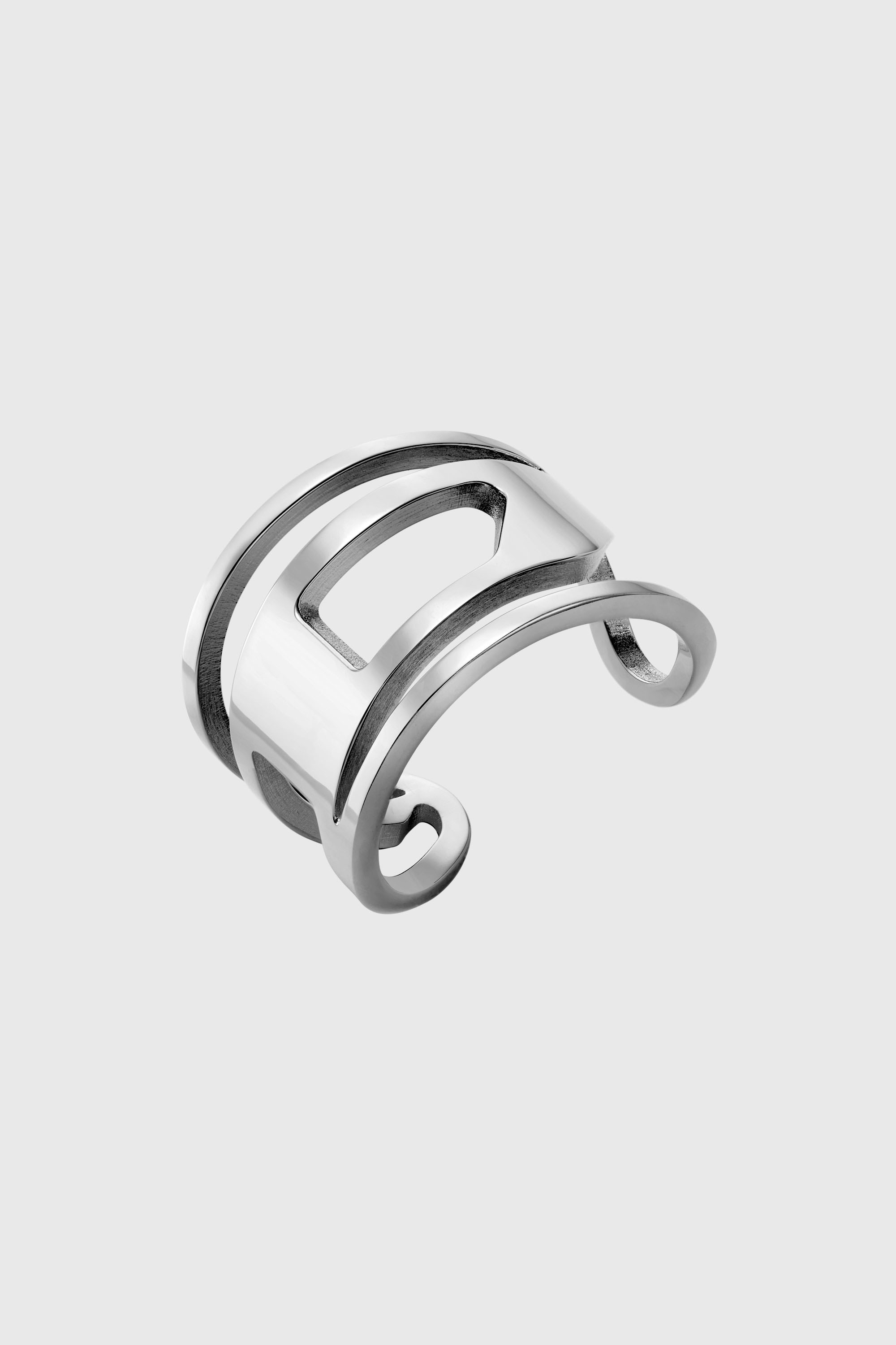 Diesel - Stainless Steel Band Ring - Rings - Unisex - Silver