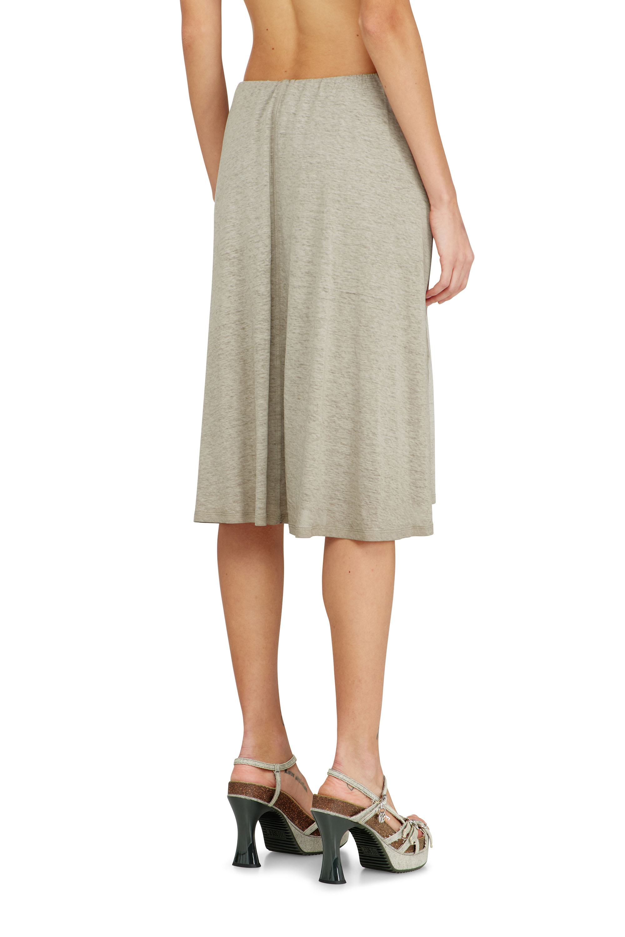 Diesel - P-RALYA, Woman's Hemp-cotton bermuda shorts with wrap detail in Green - 3