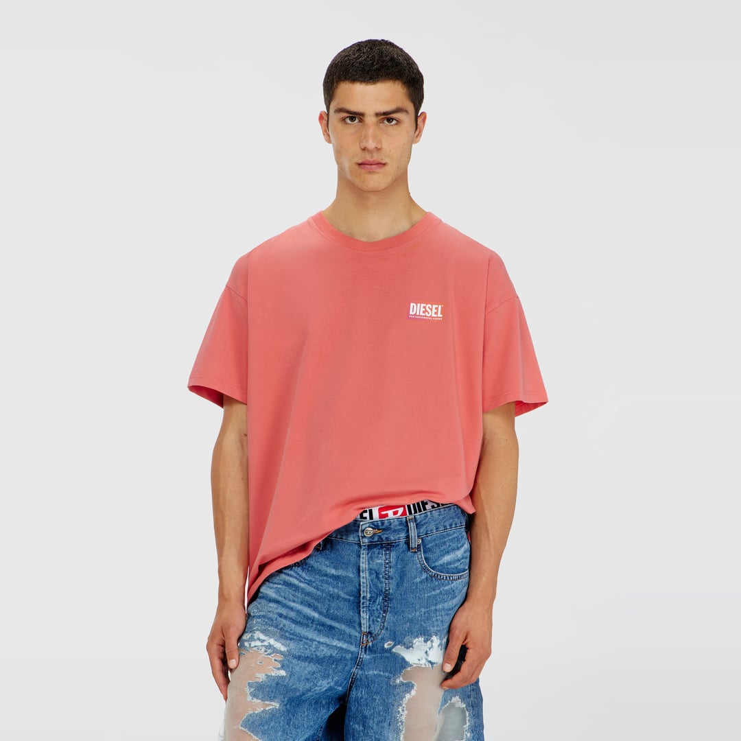 Diesel - T-shirt with transparent back logo - T-Shirts - Unisex - Red