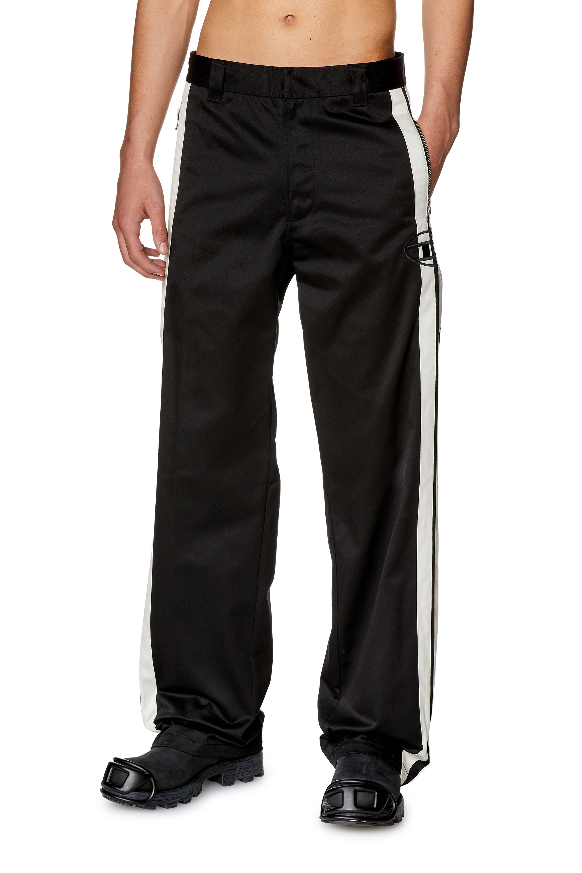 Diesel - Pantalón biker con bandas laterales en contraste - Pantalones - Hombre - Multicolor