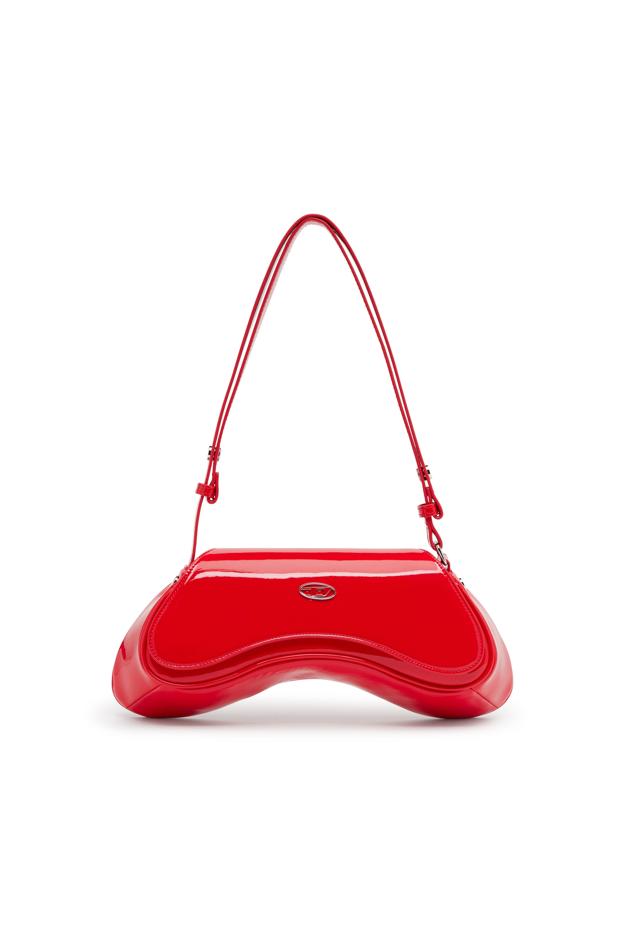 Shop Diesel Play-glossy Crossbody Bag In Red