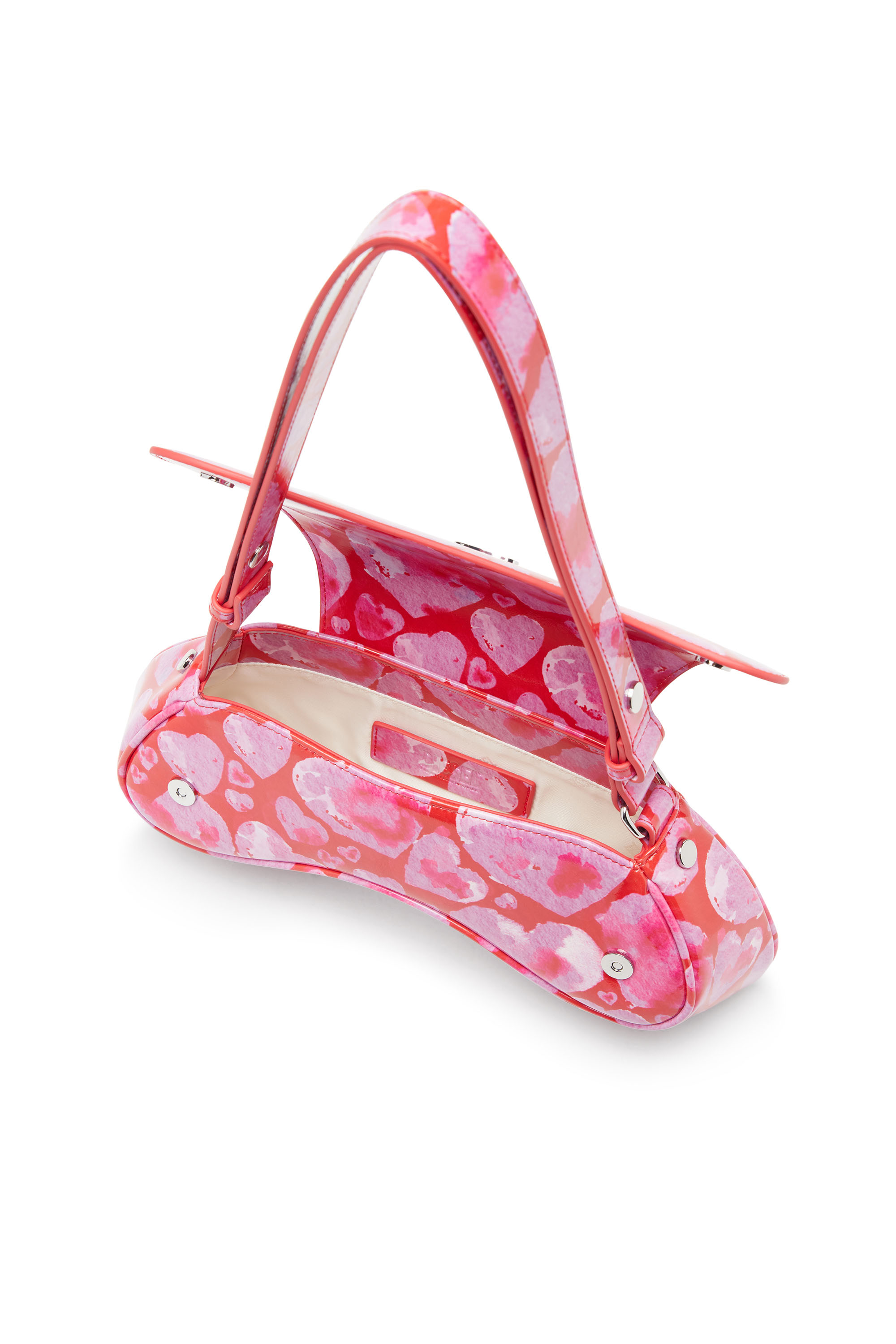 Diesel - ST VALENTINE-PLAY CROSSBODY, Woman's St Valentine-Play-Crossbody bag with all-over heart print in Pink - 3