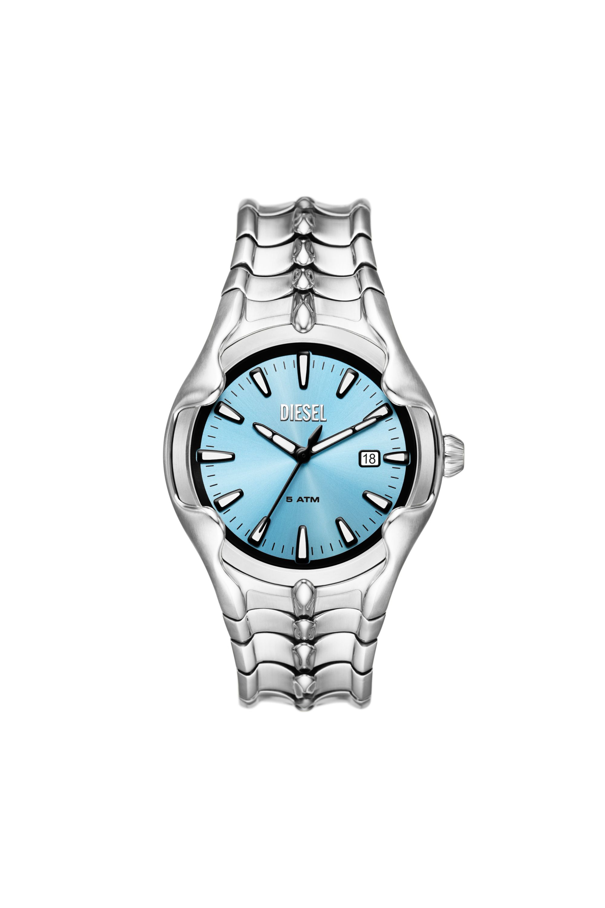 Diesel - Vert three-hand date stainless steel watch - Timeframes - Man - Silver