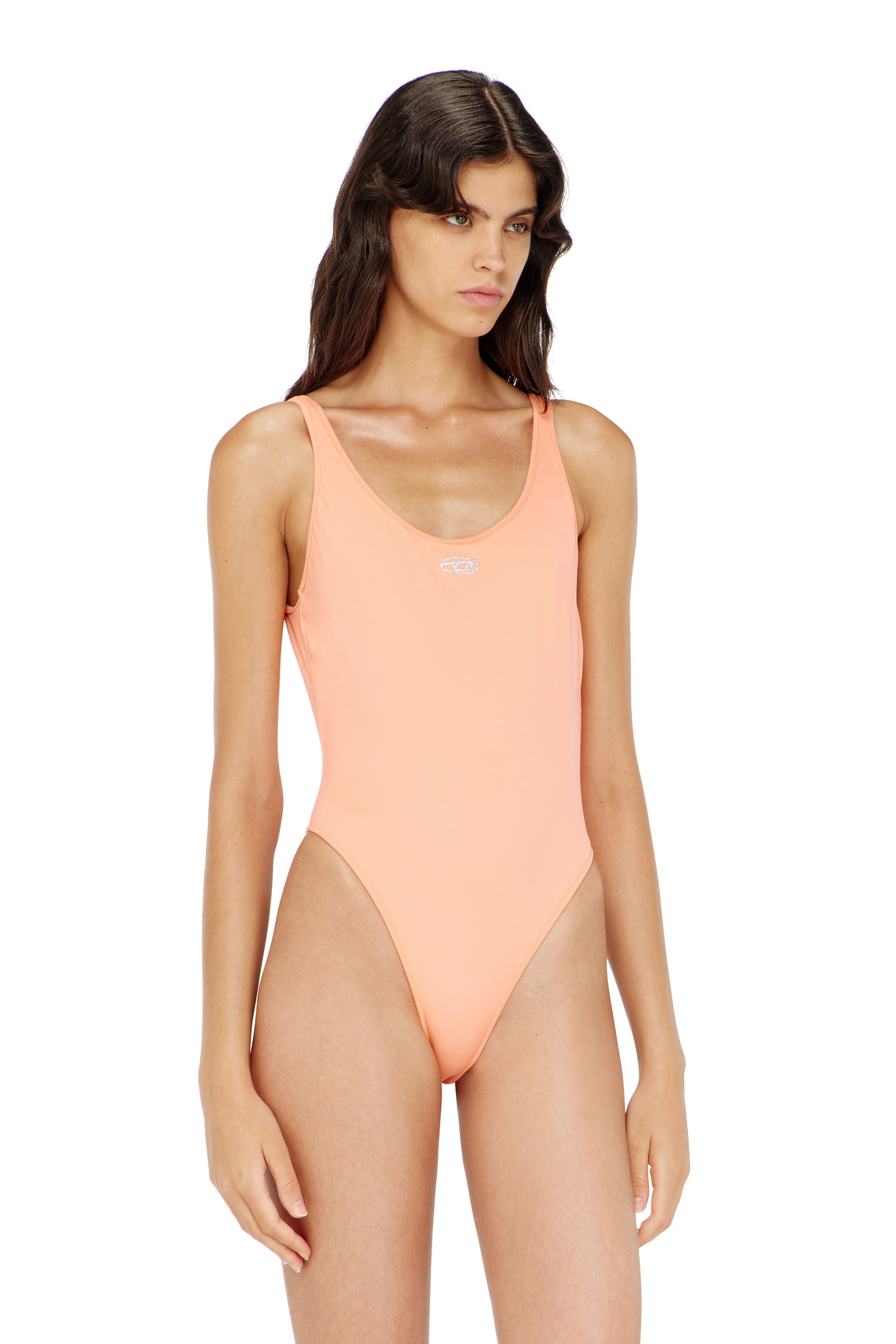 Diesel - Swimsuit with crystal Oval D logo - Swimsuits - Woman - Pink