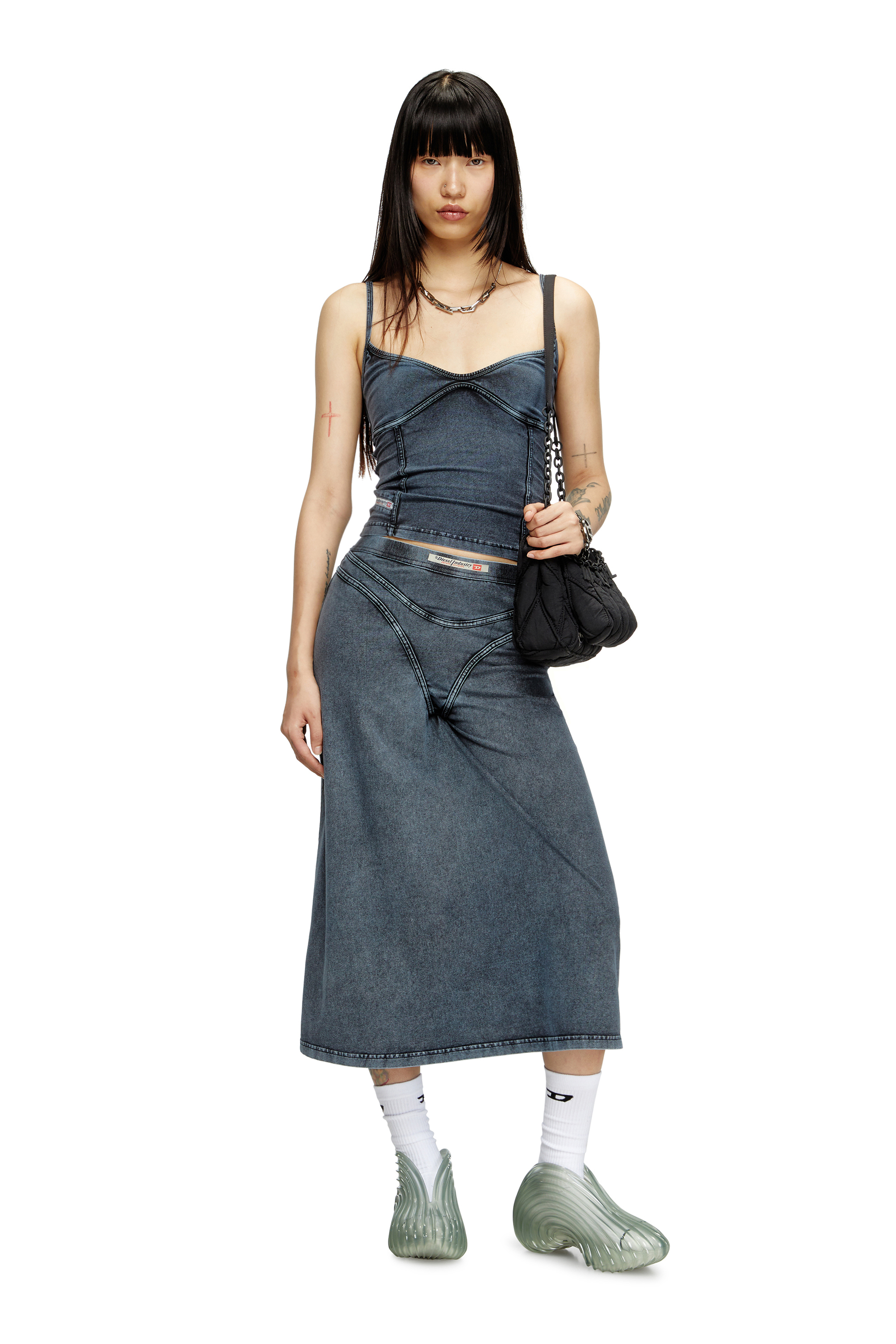 Diesel - MELISSA QUANTUM SNEAKERS X, Unisex's Slip-on sneaker in Melflex&reg; in Light Grey - 3