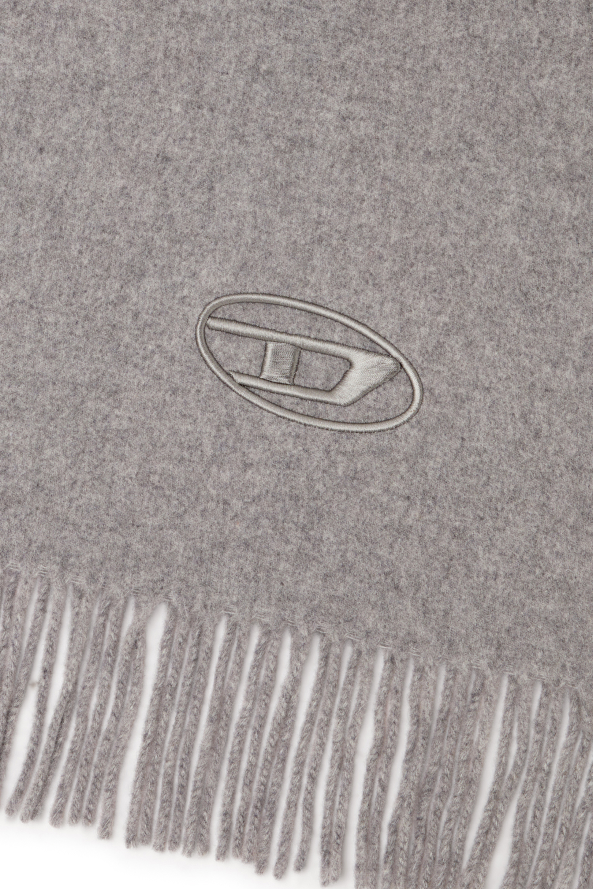 Diesel - S-IMON-D-LONG, Man's Wool-blend scarf with fringed edges in Grey - 3