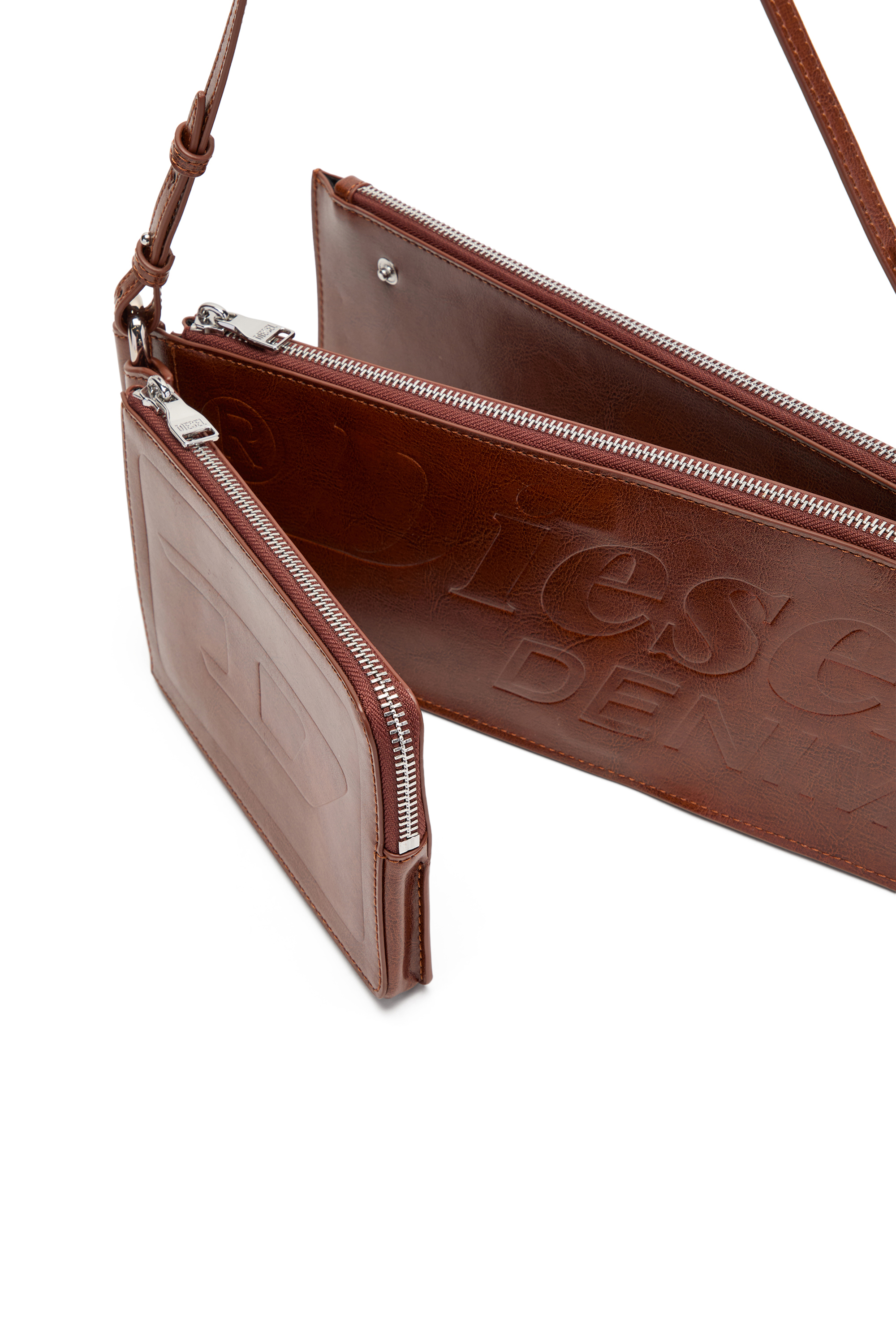 Diesel - FLAG-D SHOULDER BAG X, Unisex's Flag-D-Modular logo-embossed shoulder bag in Brown - 6