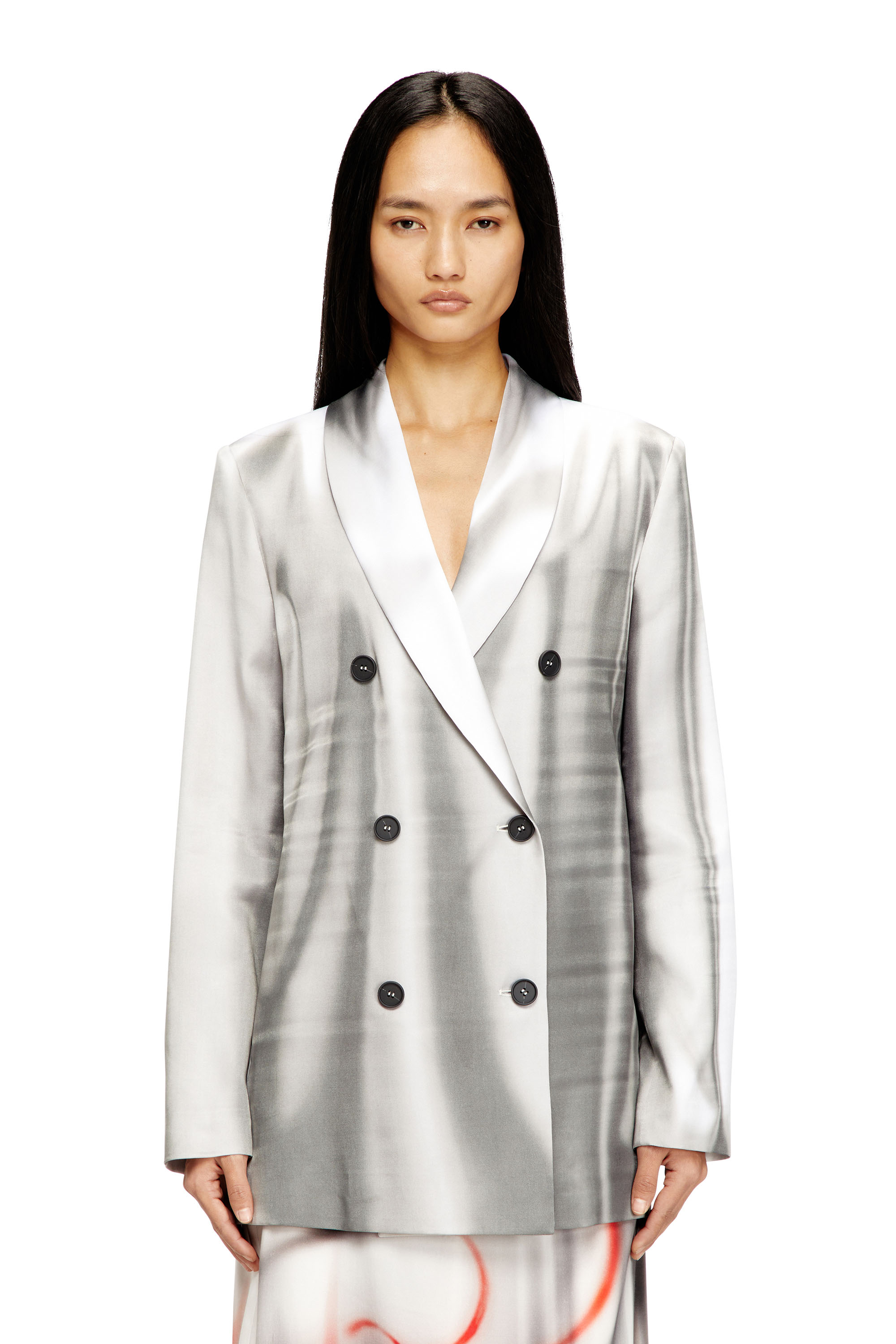 Diesel Women's Multicolor - Satin Blazer With Trompe L'oeil Draping - Jackets - Woman Size 38
