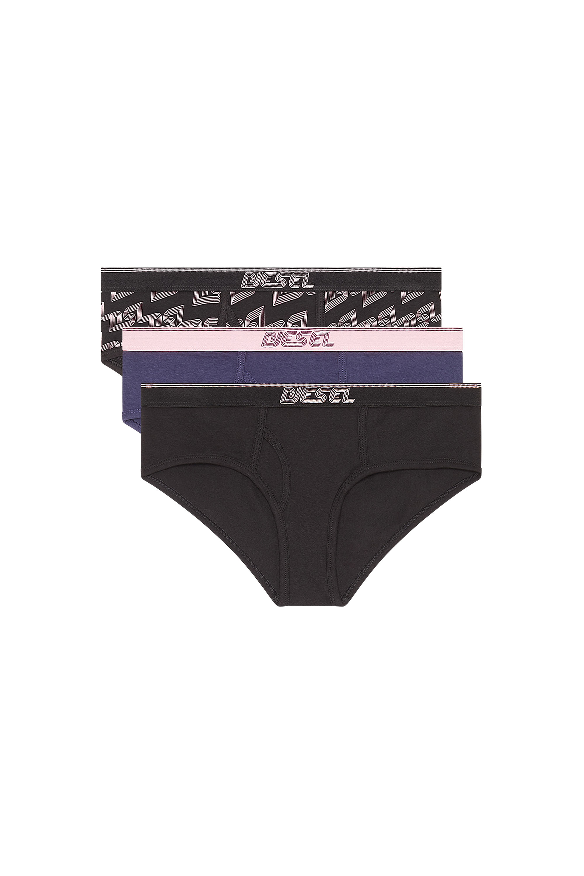 Diesel - Three-pack briefs plain and DSL - Panties - Woman - Multicolor