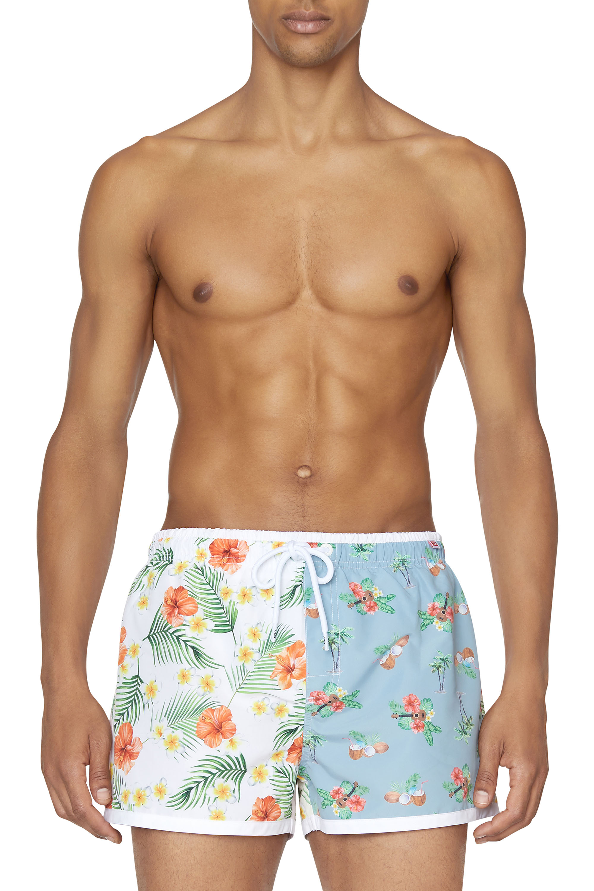Diesel - Pantaloncini da bagno con stampe hawaiane - Boxer da bagno - Uomo - Multicolor