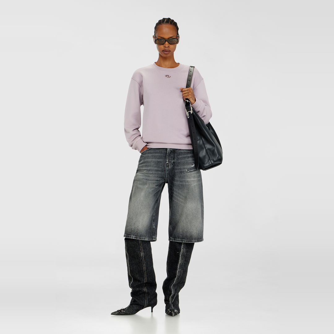 Diesel - Sweat-shirt en coton avec broderie Oval D - Pull Cotton - Femme - Violet