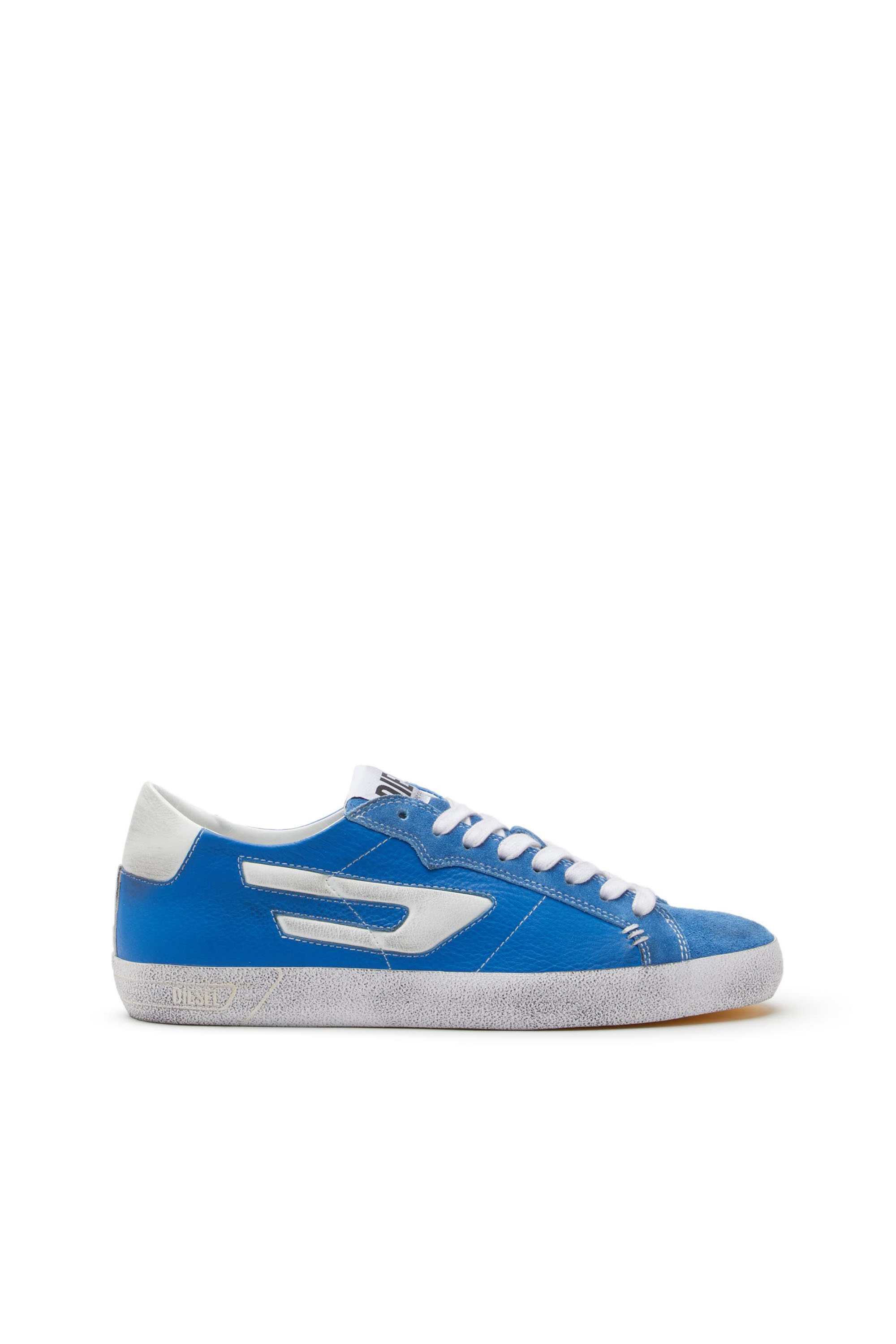 Diesel - Sneaker basse in pelle con logo D - Sneakers - Uomo - Blu