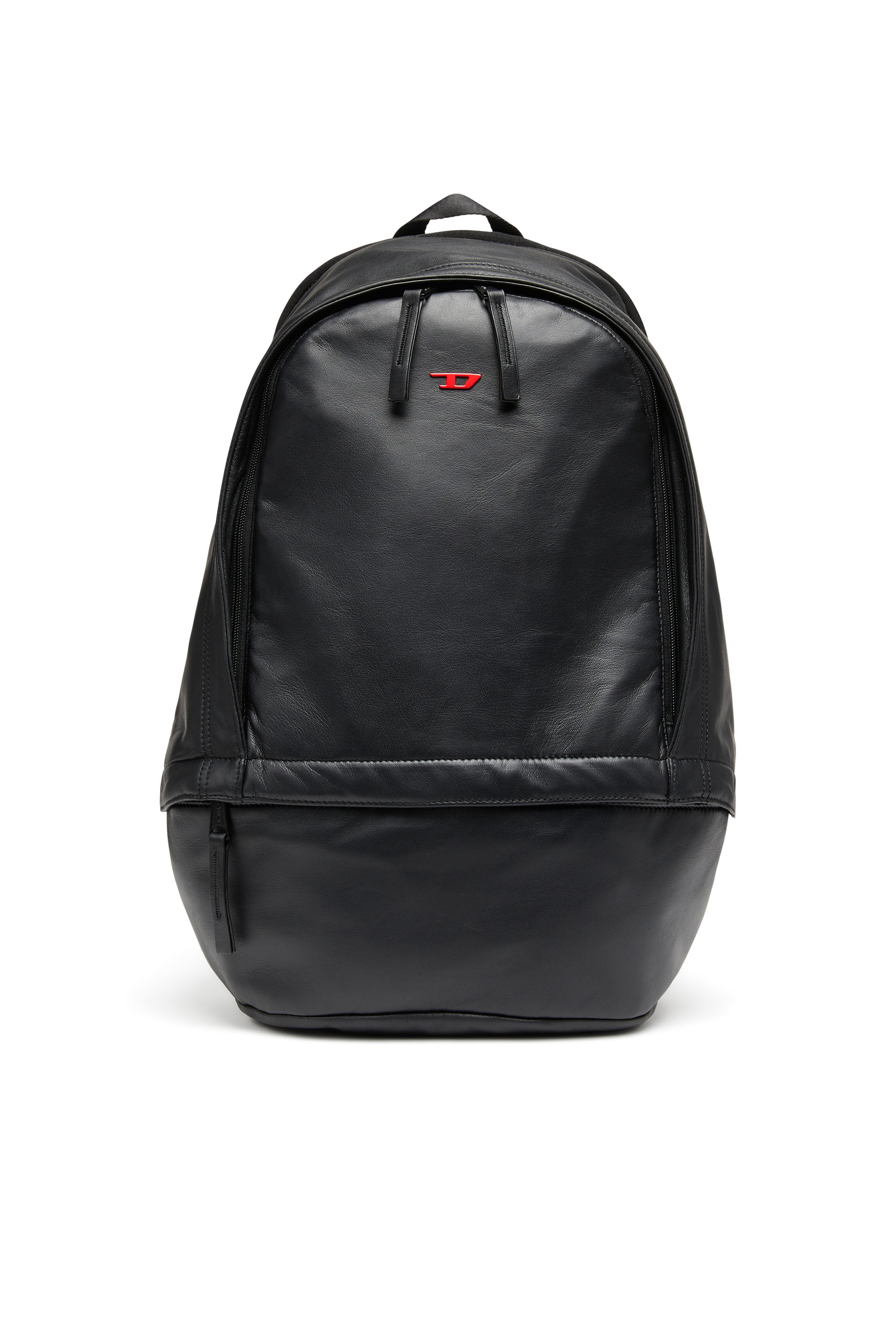 Diesel - Rave Backpack Backpack - Sac à dos en cuir avec D en métal - Sacs à dos - Mixte - Noir