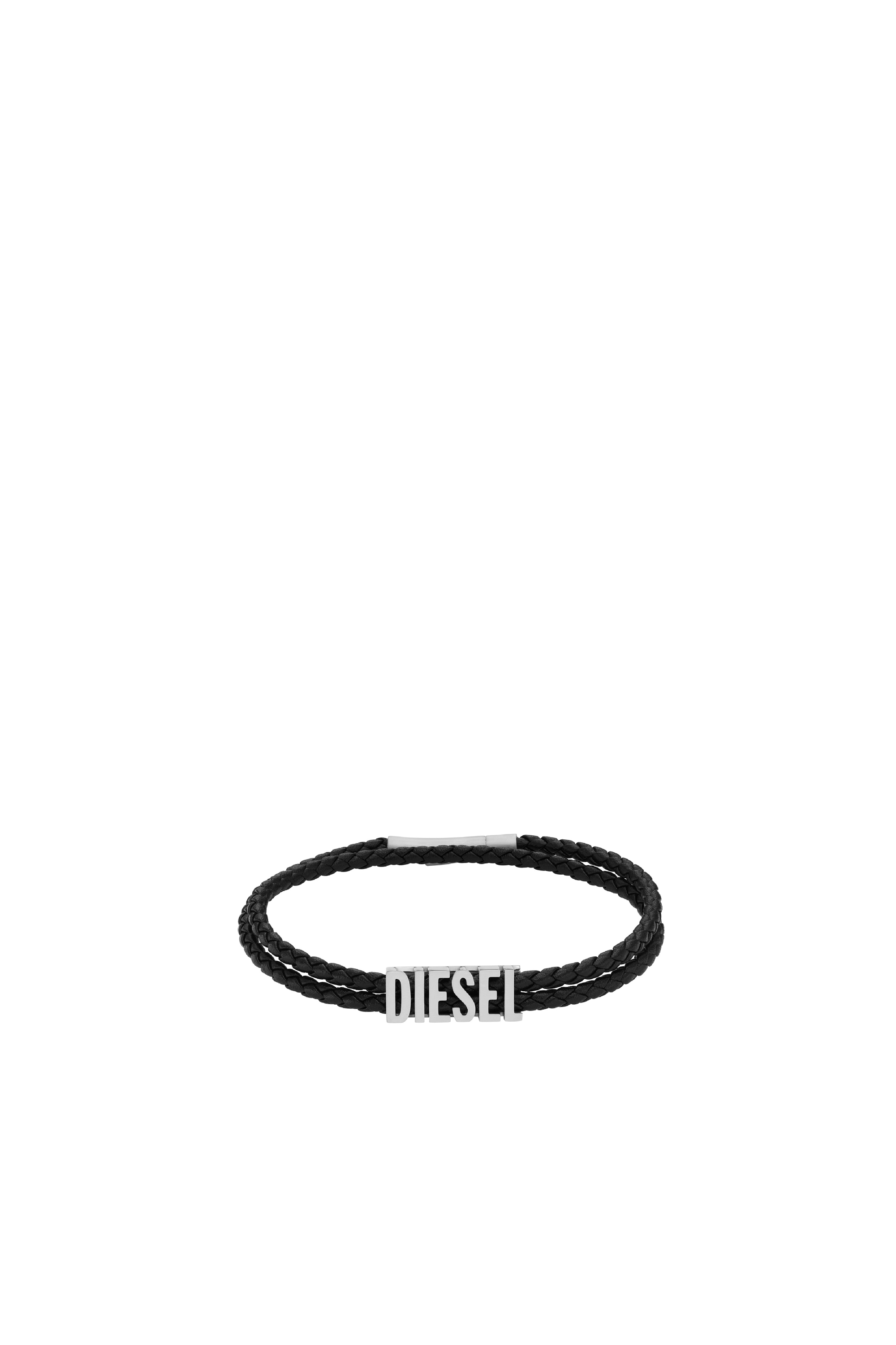 Diesel - Black leather bracelet - Bracelets - Man - Black