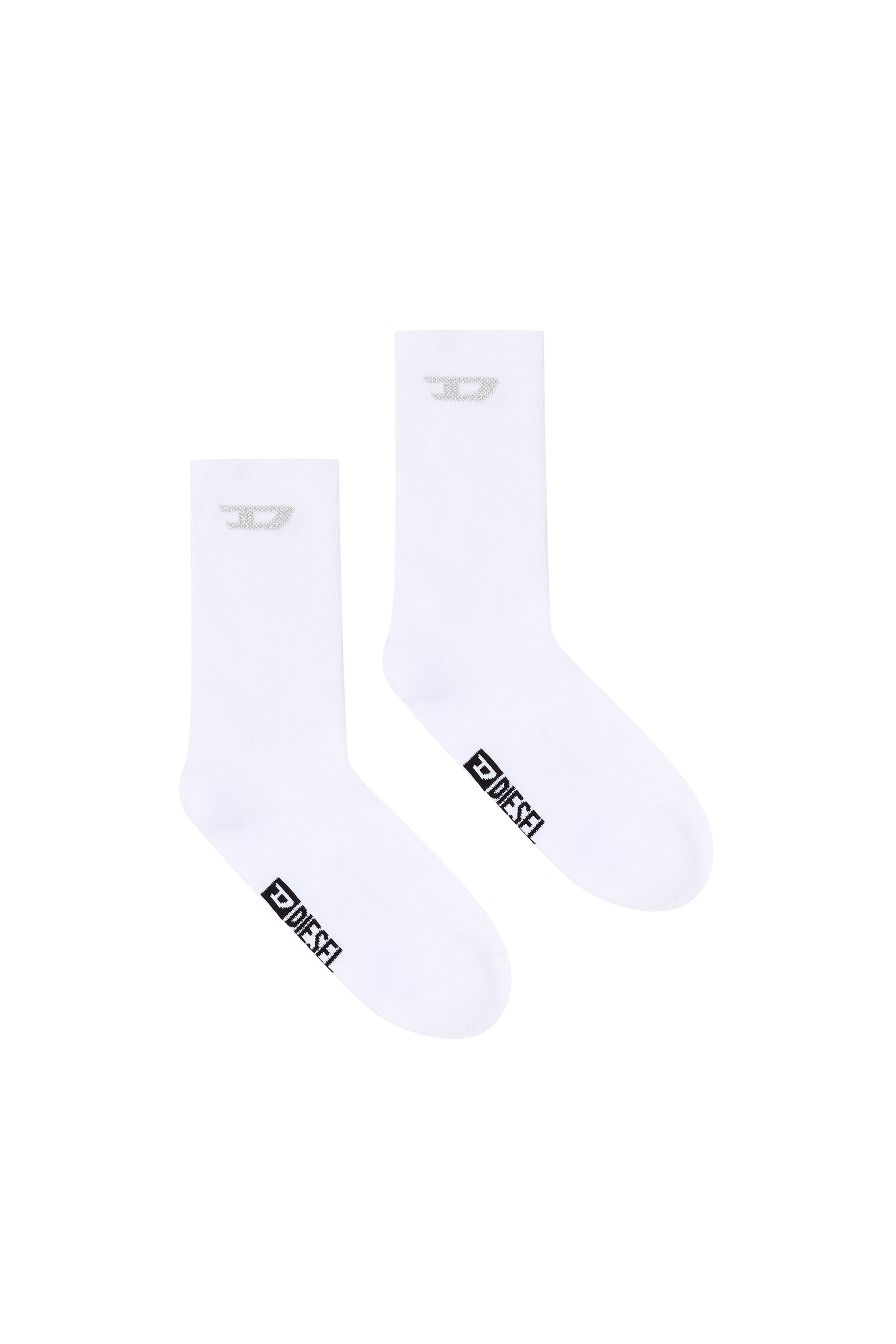 Diesel - Jacquard socks with ribbed band - Socks - Man - White