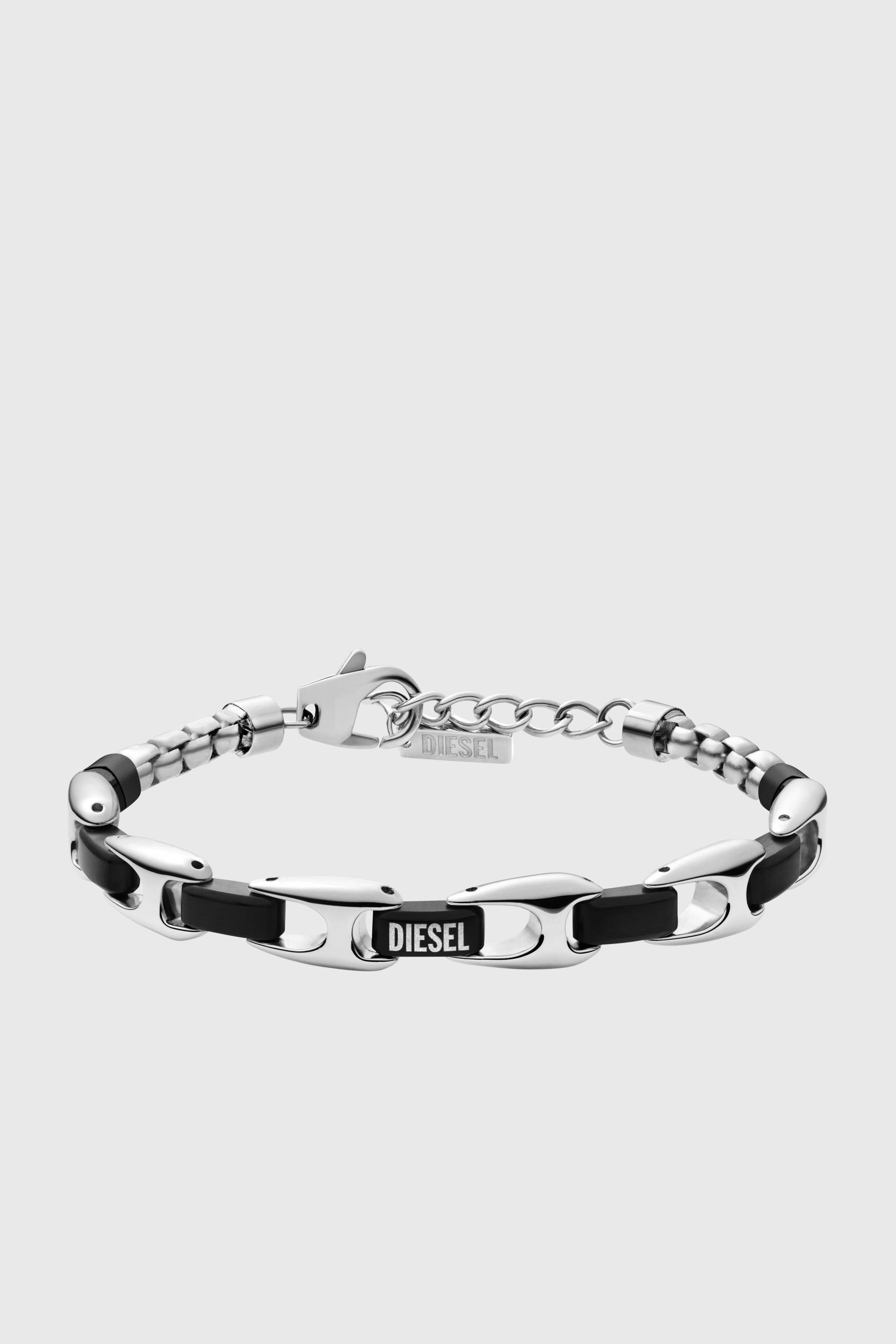 Diesel - Two-tone stainless steel chain bracelet - Bracelets - Unisex - Silver