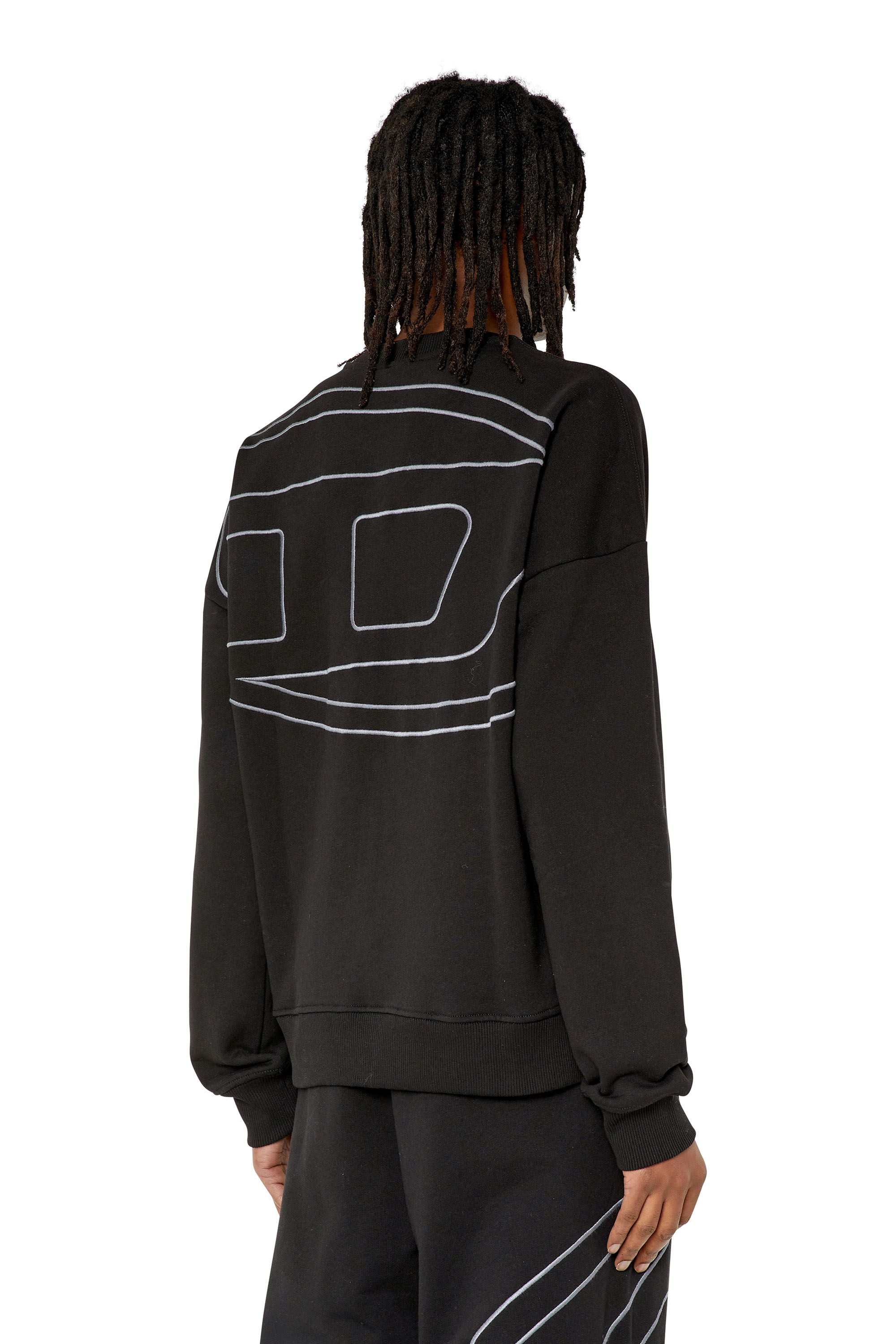 Diesel Sweatshirt With Back Maxi D Logo In Black