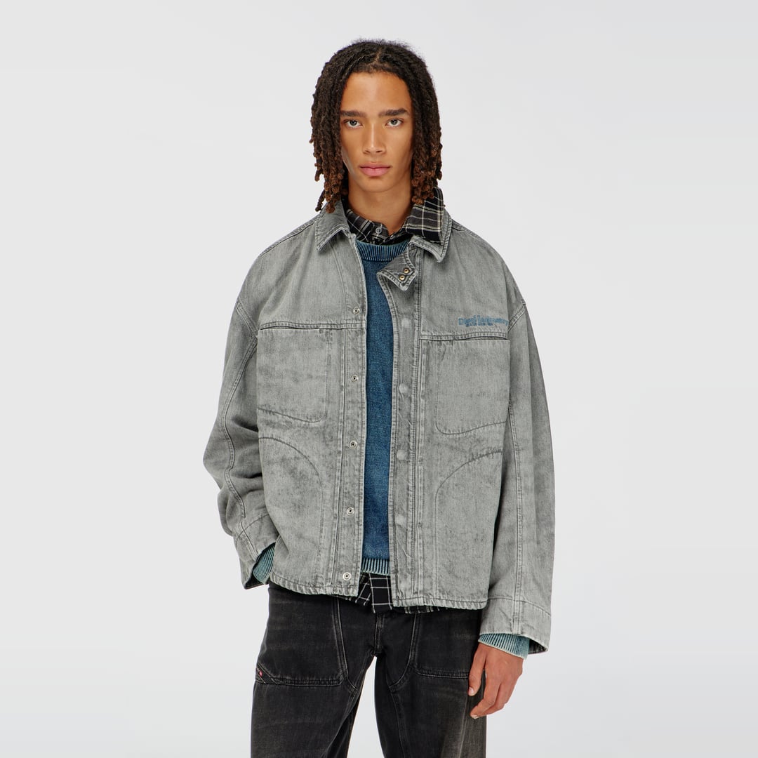 Diesel - Utility-style denim jacket - Denim Jackets - Man - Grey