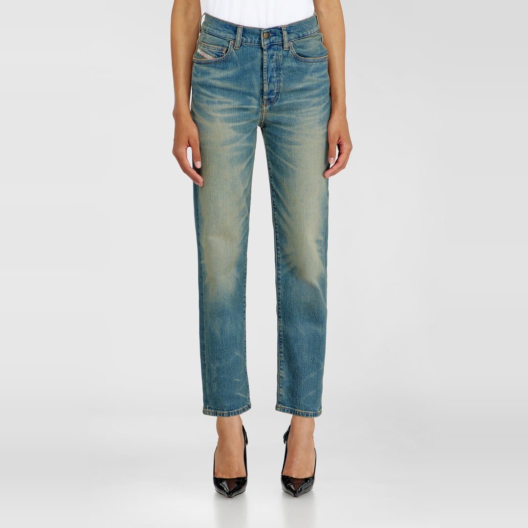 Diesel Regular Jeans High Waist 1981 D-Went, Medium blue, Button fly