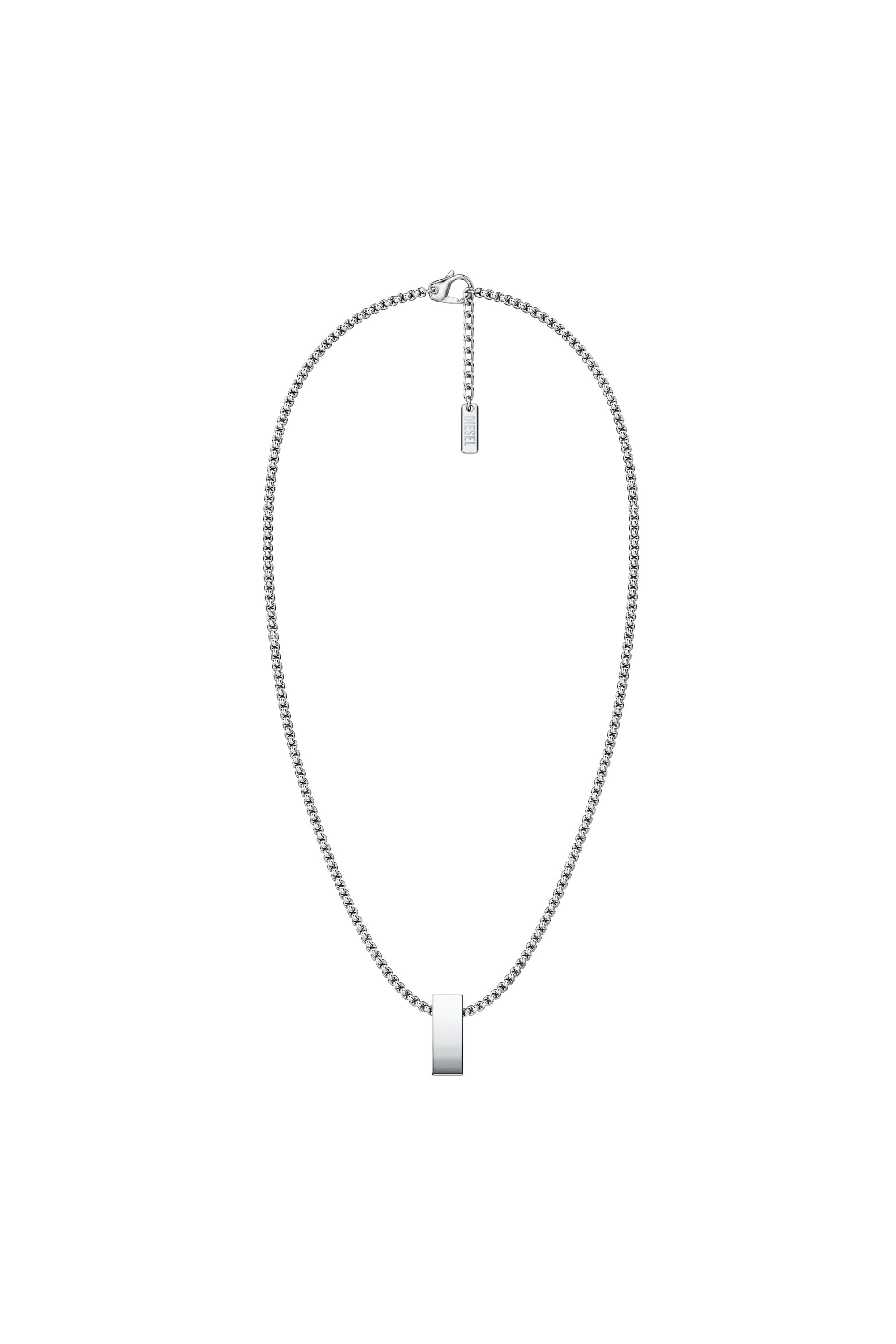 Diesel Unisex Silver - Stainless Steel Pendant Necklace - Necklaces Uni