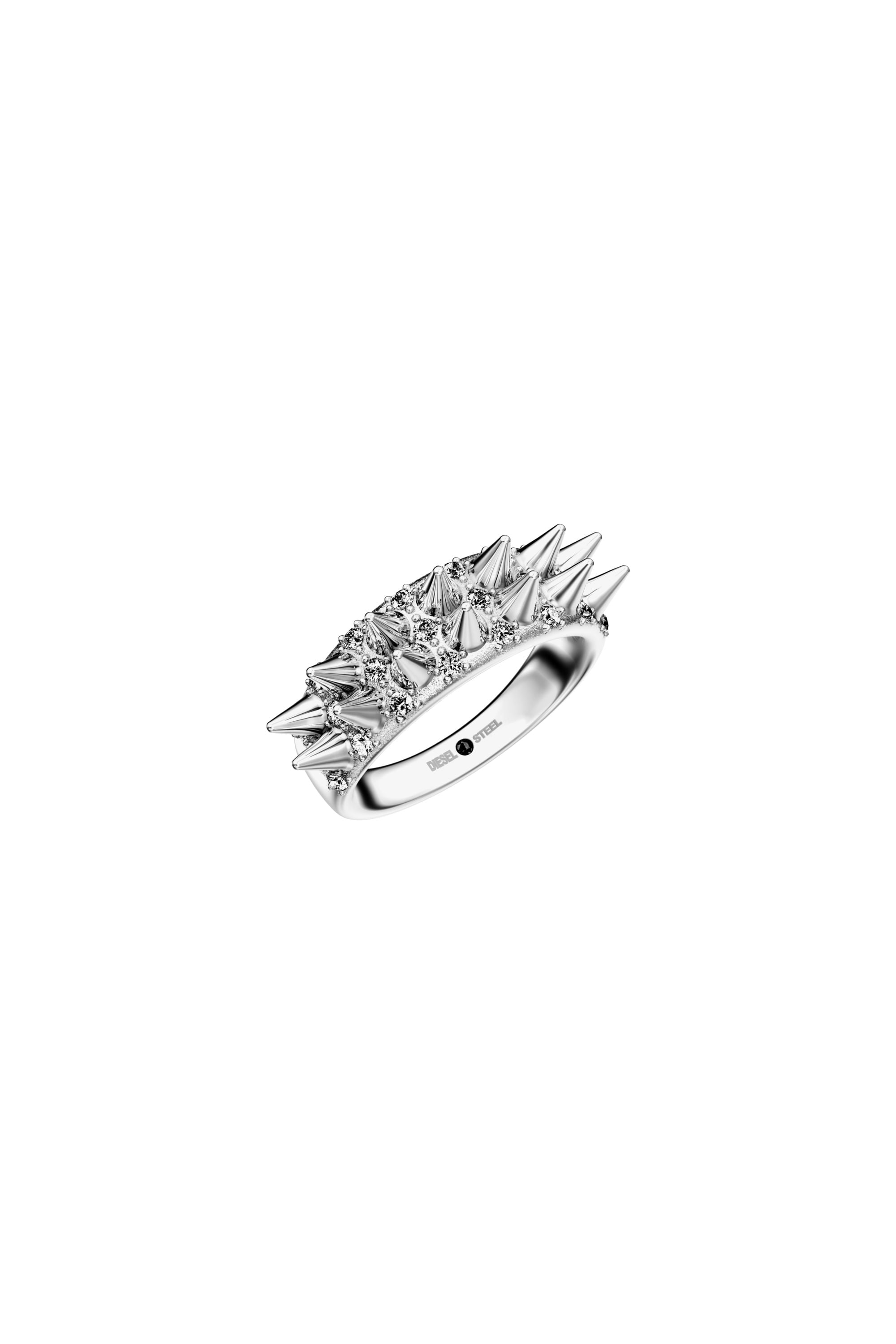 Diesel - Stainless Steel Band Ring - Rings - Unisex - Silver