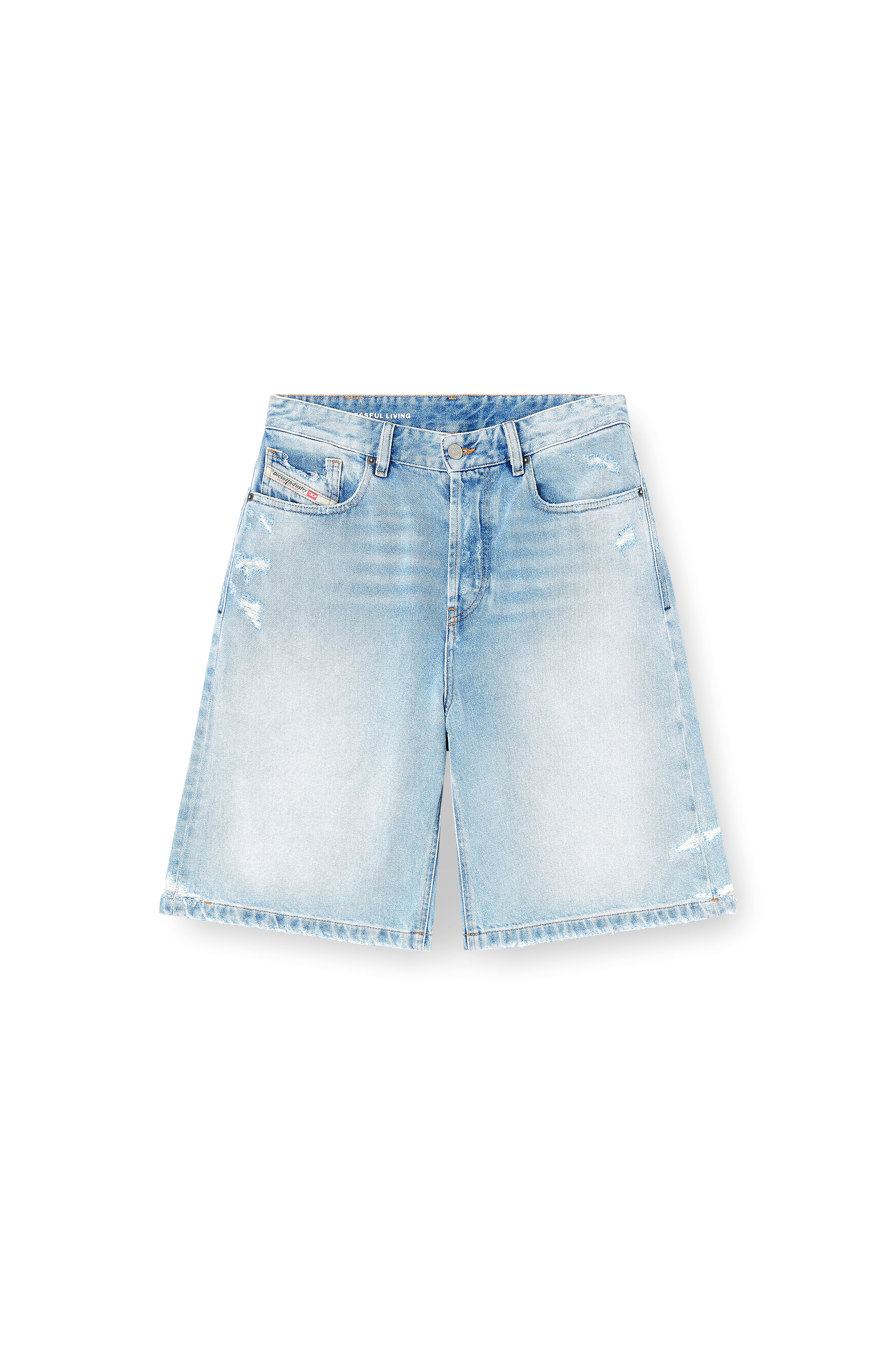 Diesel - DE-SIRE-SHORT, Woman's Shorts in destroyed denim in Light Blue - 4
