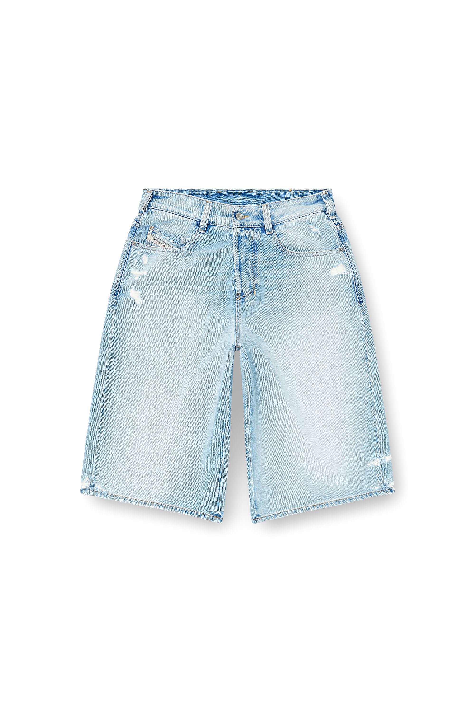 Diesel - D-ENIM-M-SHORT, Unisex's Shorts in destroyed denim in Light Blue - 2