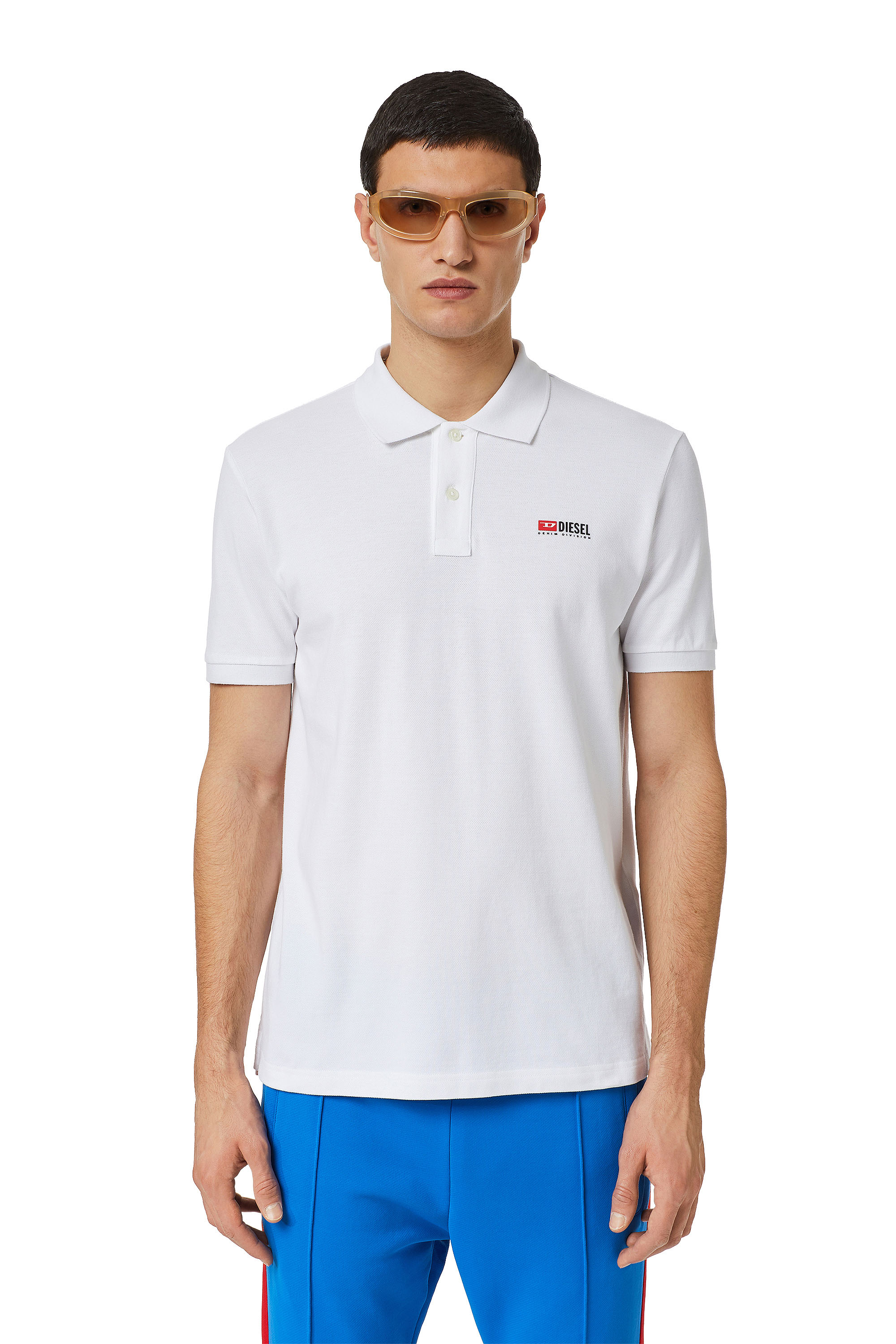 Shop Diesel Polo Shirt With 3d Logo In White