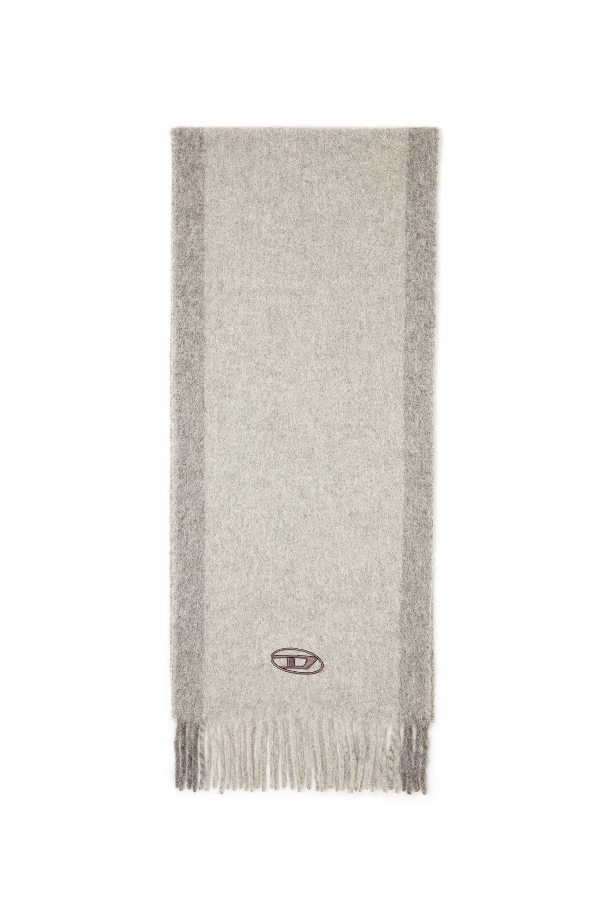 Diesel - Wool-blend scarf with contrast stripes - Scarf - Man - Grey