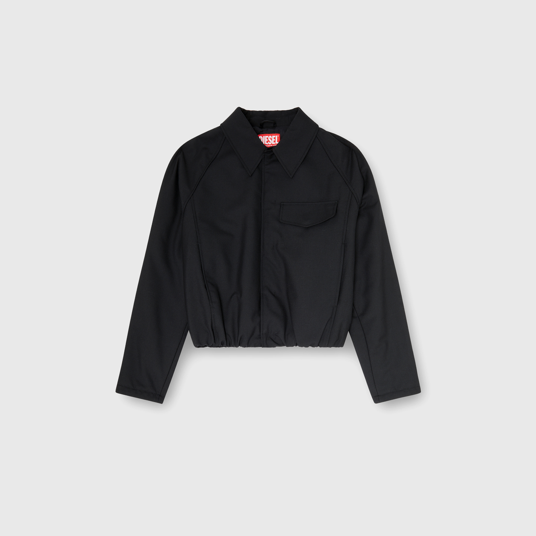 Diesel - Blouson froncé en mélange de laine - Vestes - Homme - Noir