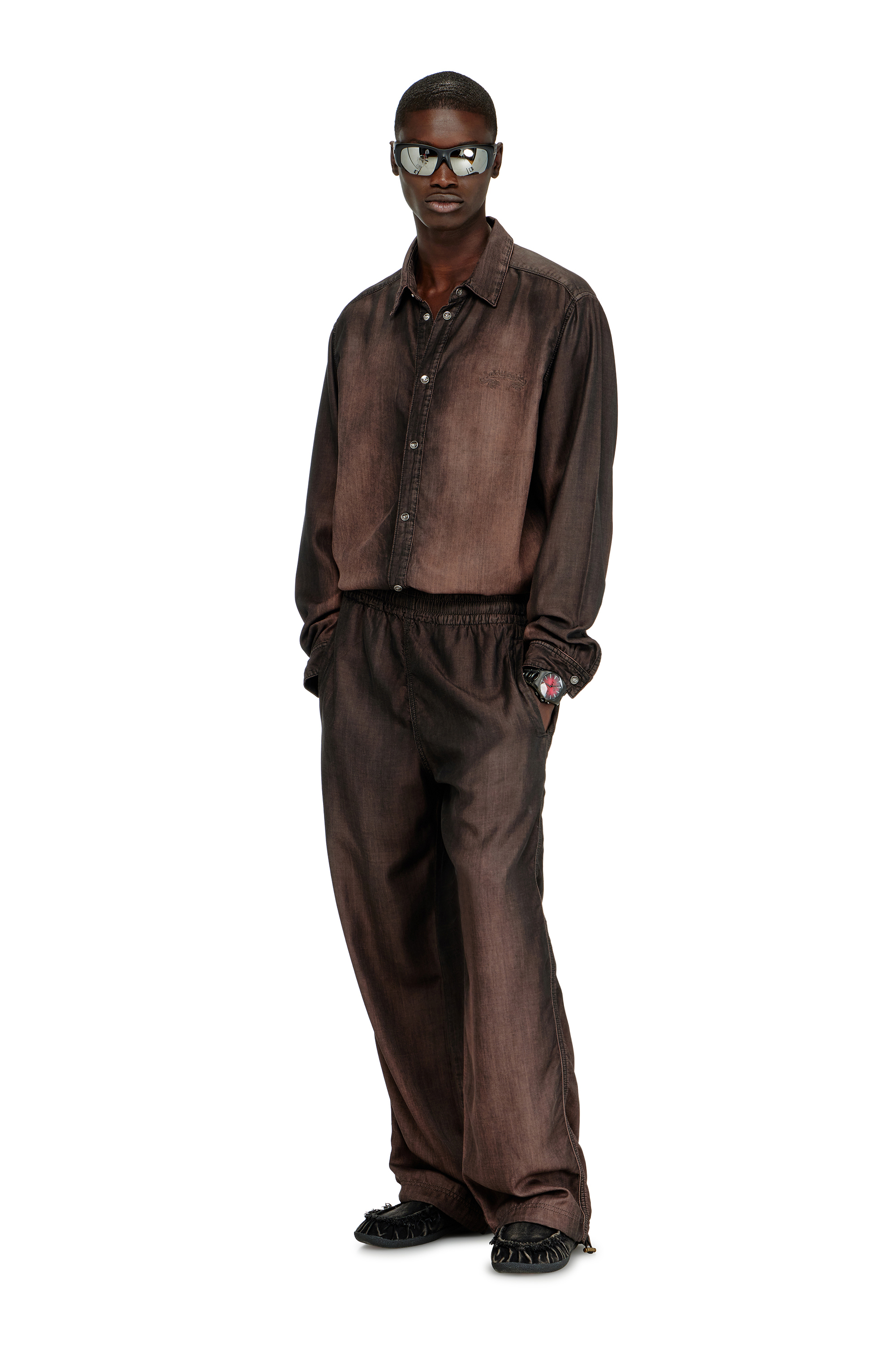 Diesel - Unisex's Relaxed Jeans D-Roder 068YF, Dark Brown - 2