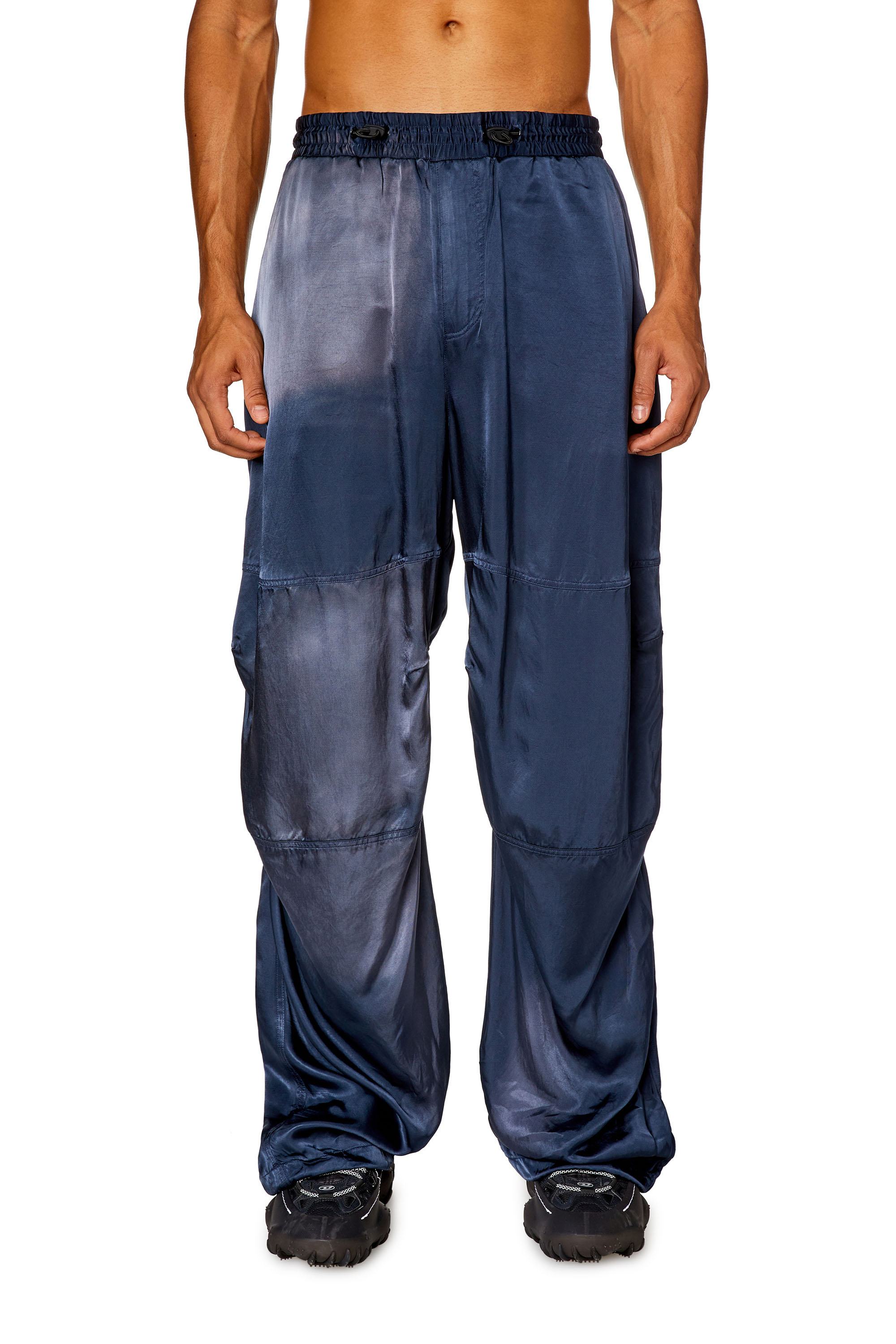 Diesel - Oversized satin cargo pants - Pants - Man - Blue