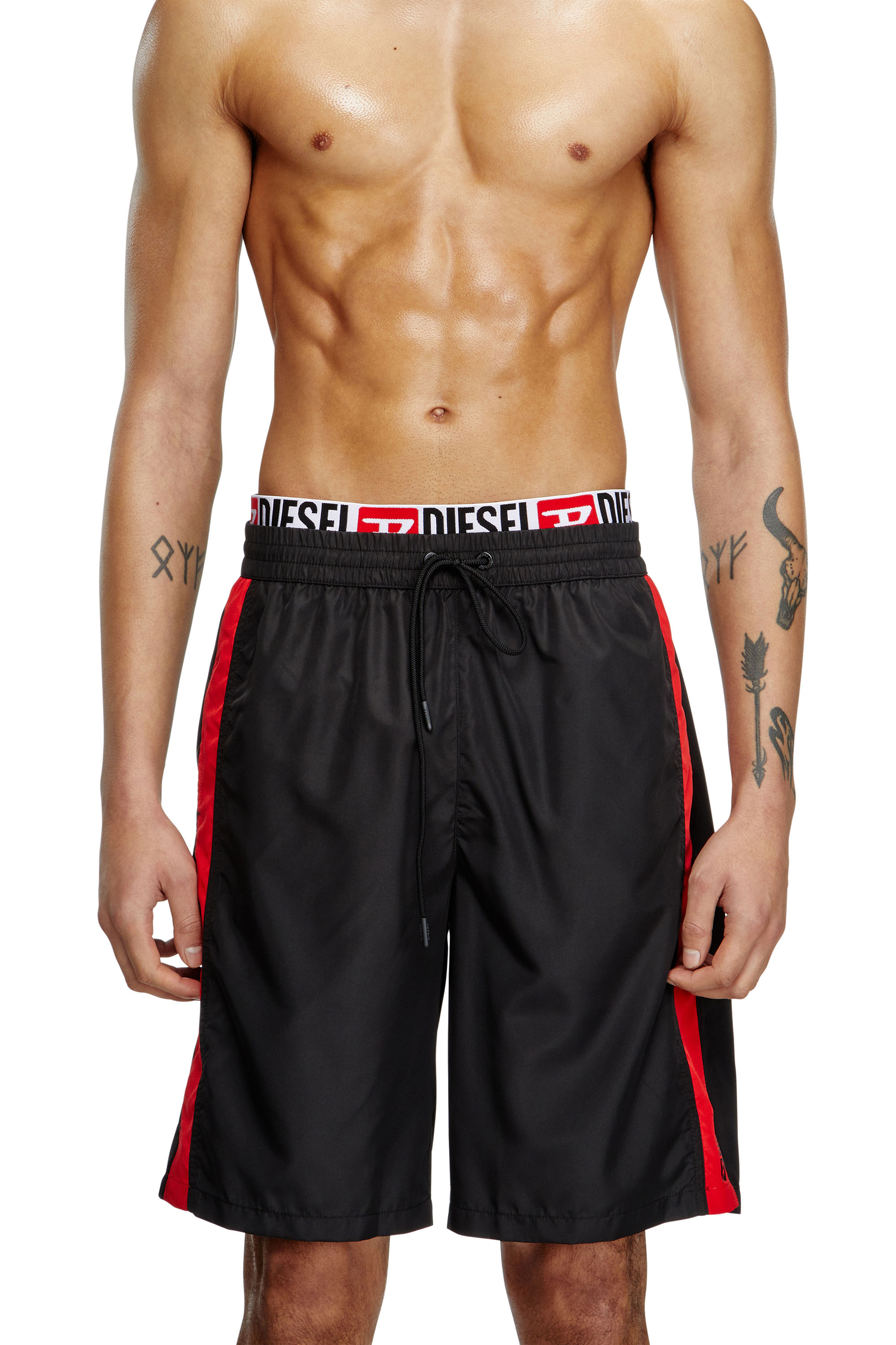 Diesel Board Shorts With Hybrid Waist In Multicolor