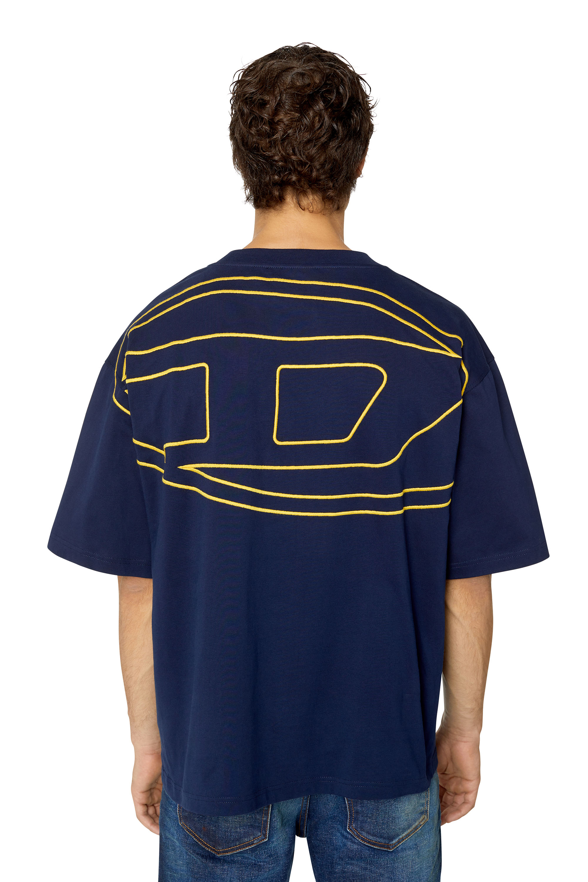Diesel - T-shirt con maxi logo D sul retro - T-Shirts - Uomo - Blu