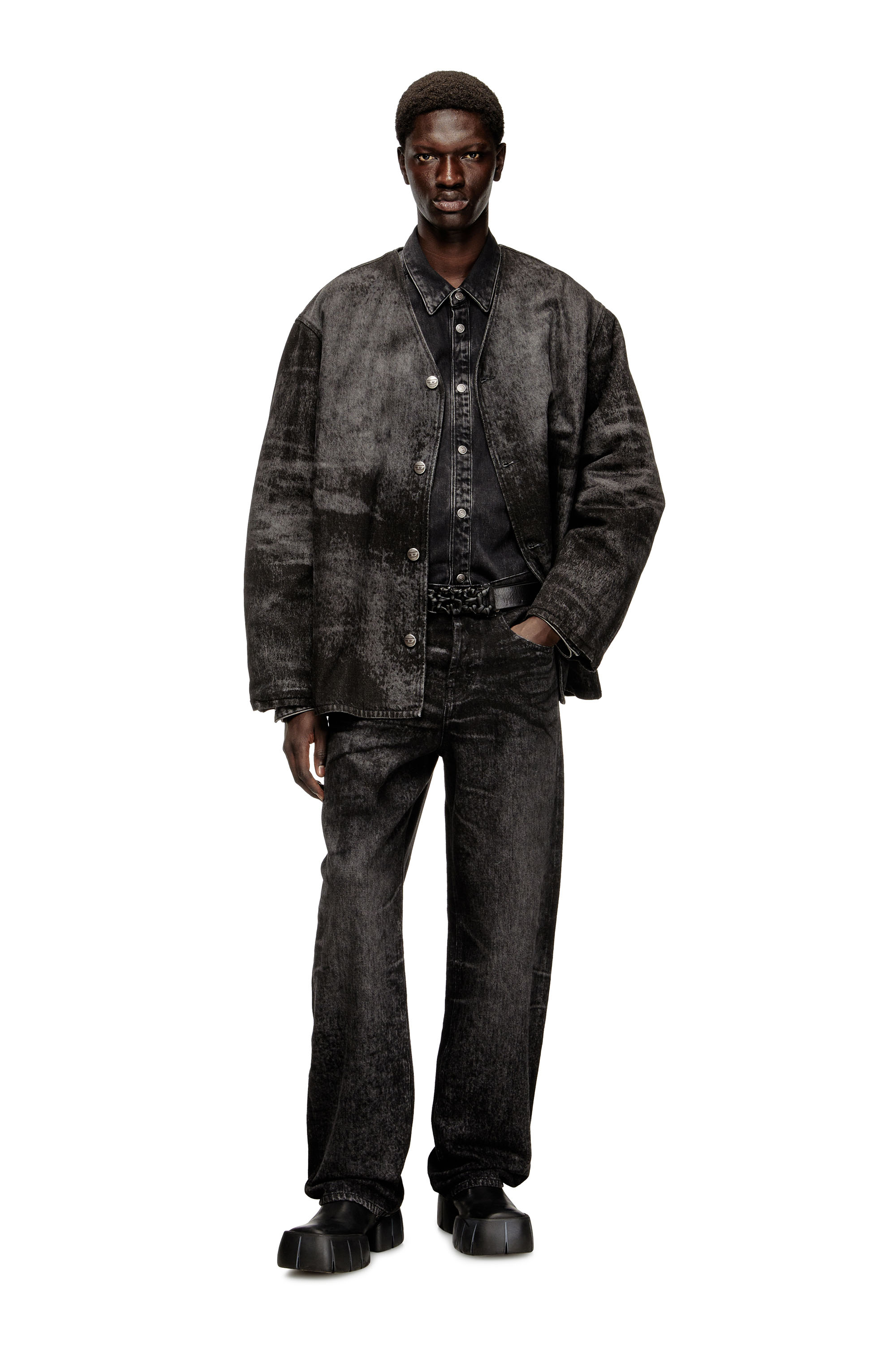 Diesel - Man's Relaxed Jeans 2001 D-Macro 007DB, Black/Dark grey - 2